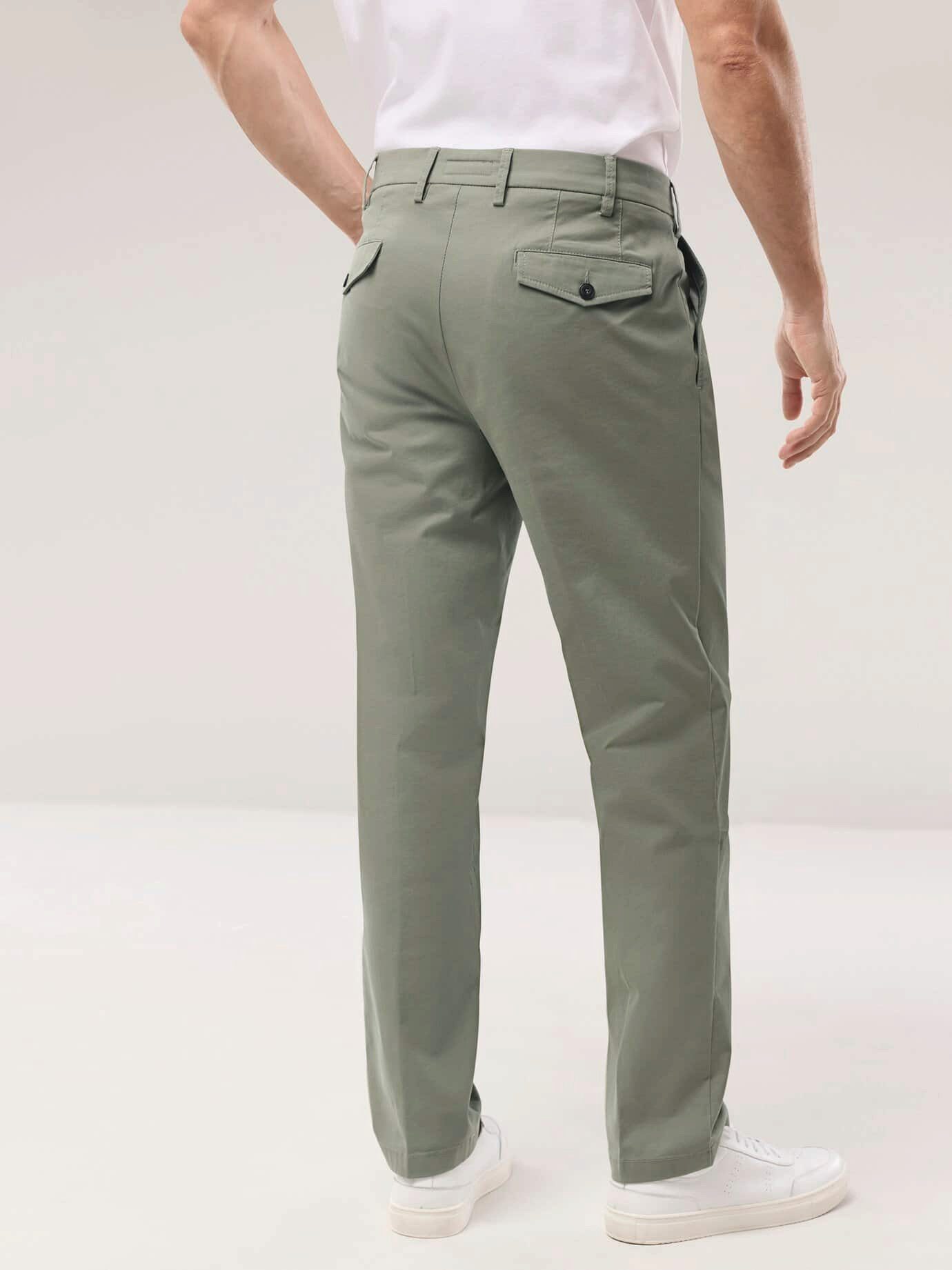 Walbusch Chinohose Herren Feintwill Bundfalten Chino Regular Fit pflegeleicht Baumwollhose mit Flex-Bund, besonders weich, Hemdenstopper – Bild 3 von 4
