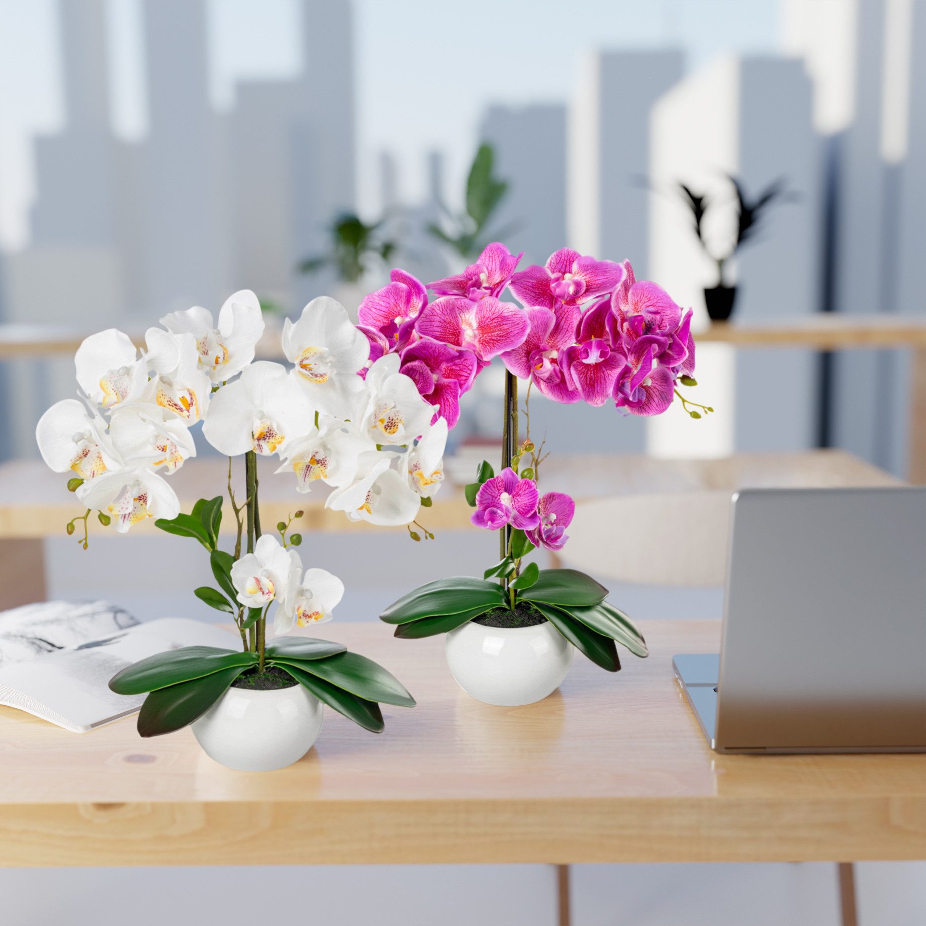 Kunstorchidee PASCH® Orchidee künstlich wie echt (40cm) in Hochglanz-Kerami günstig online kaufen