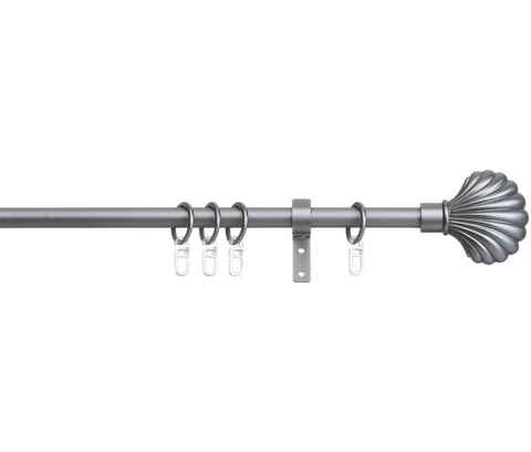 Gardinenstange Volterra, indeko, Ø 16 mm, 1-läufig, Fixmaß, verschraubt, Stahl, Komplett-Set inkl. Ringen und Montagematerial