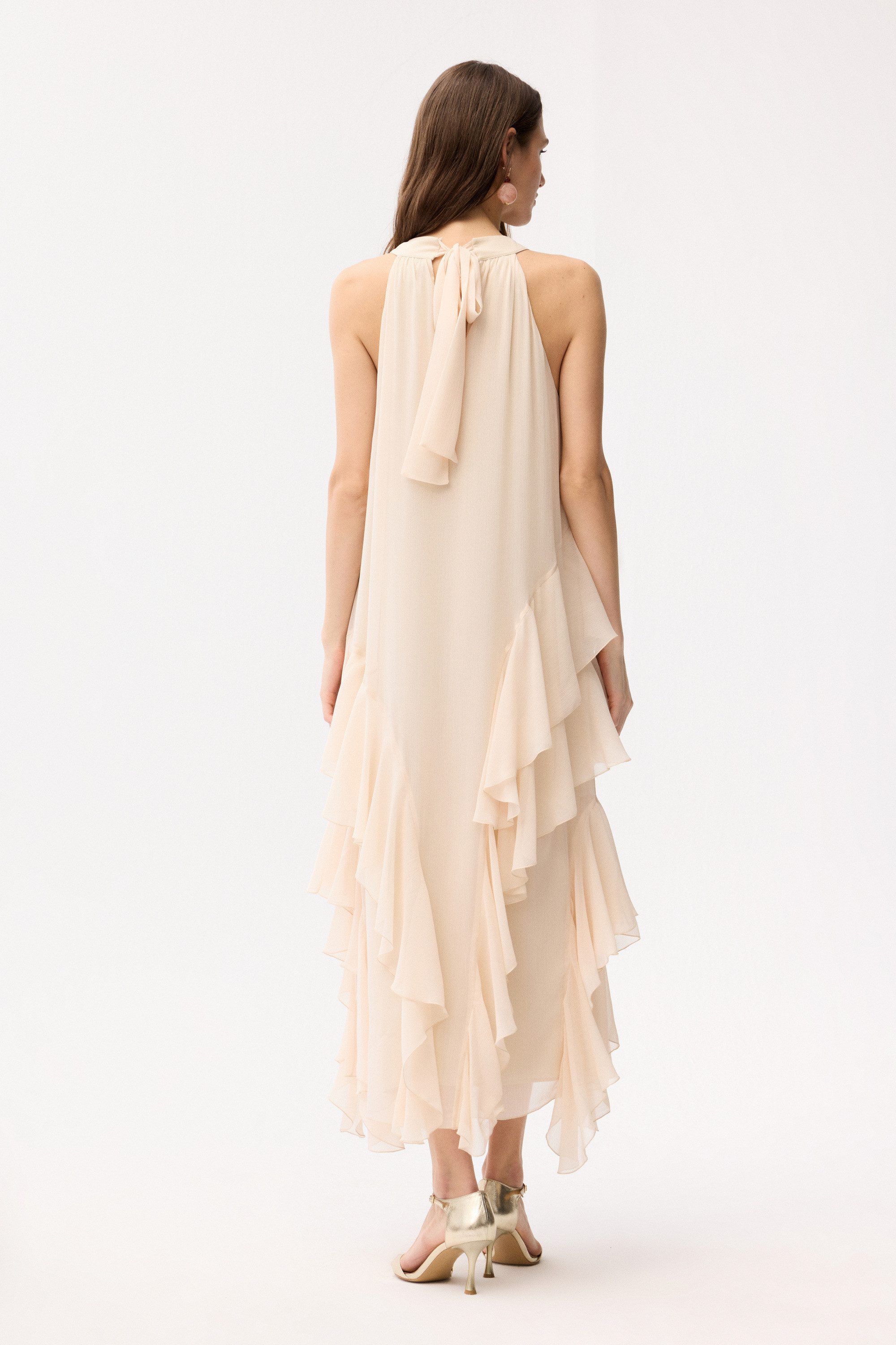 adL Jerseykleid Langes Kleid mit Volantdetail
