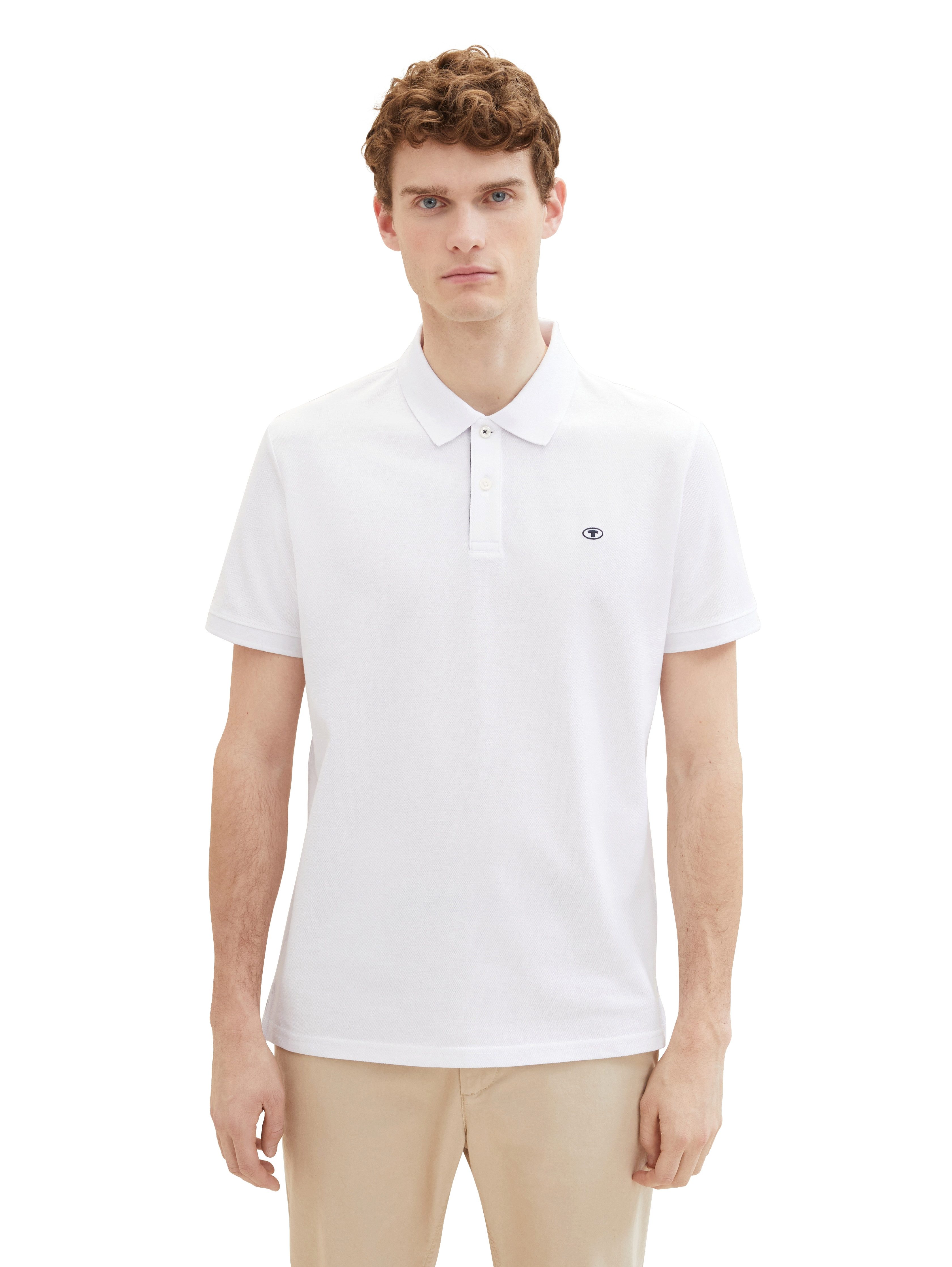 TOM TAILOR Poloshirt mit Knopfleiste und Logo