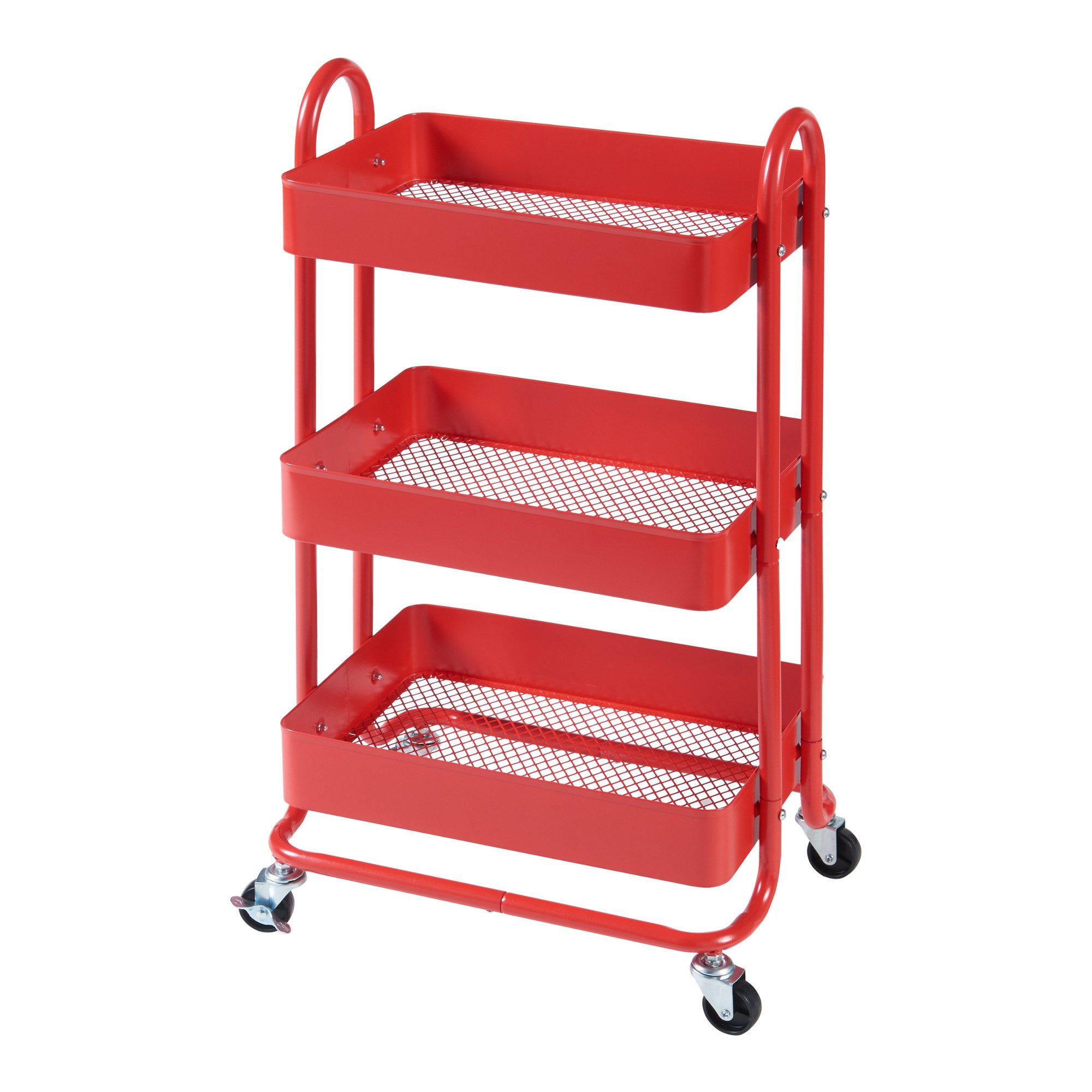 en.casa Küchenwagen, »Pyhäntä« Stahl mit 3 Ebenen Rot günstig online kaufen