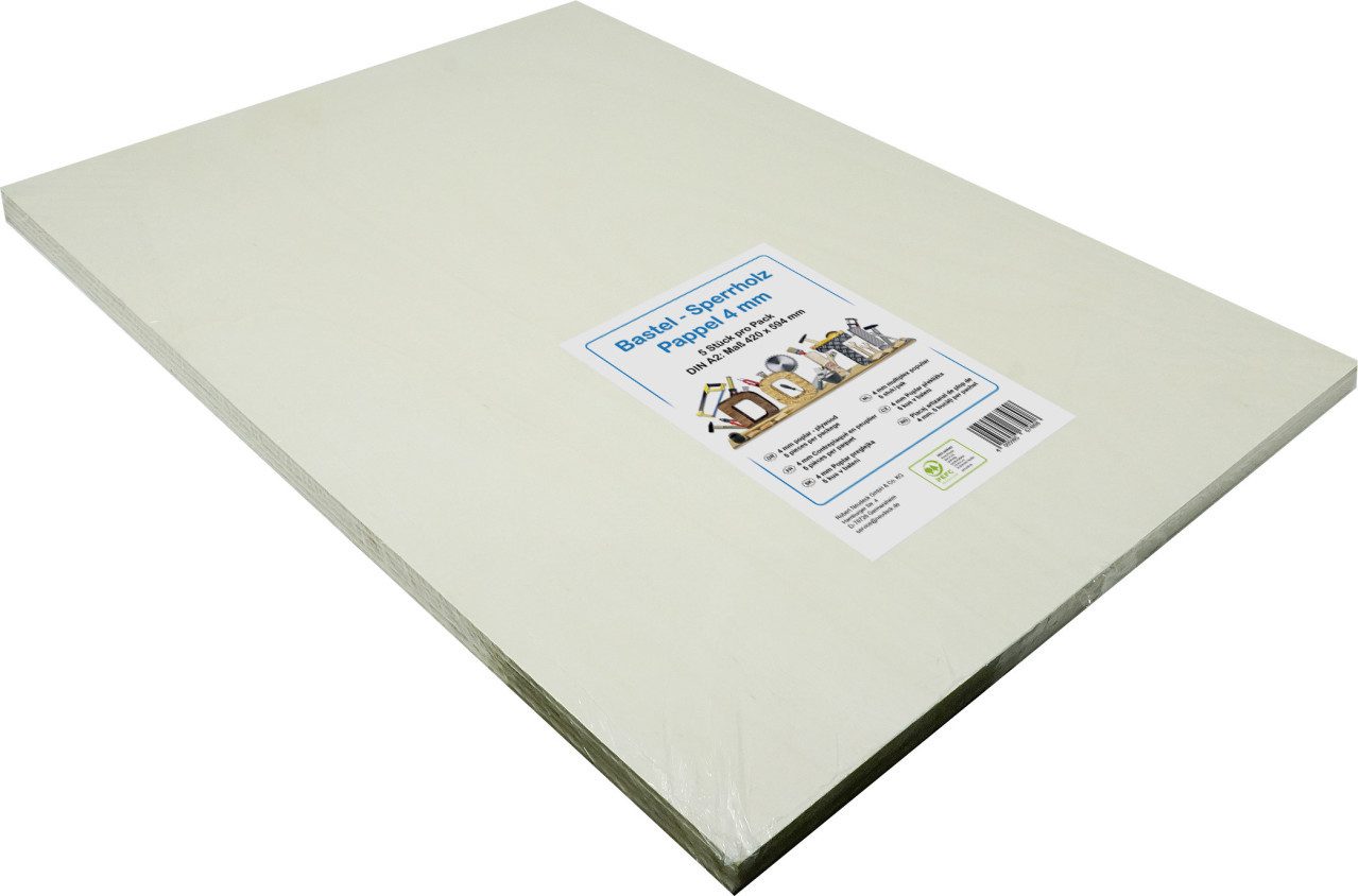 Neudeck Bastelnaturmaterial Bastelsperrholz Pappel DIN A2 59,4 x 42 cm, 4 mm