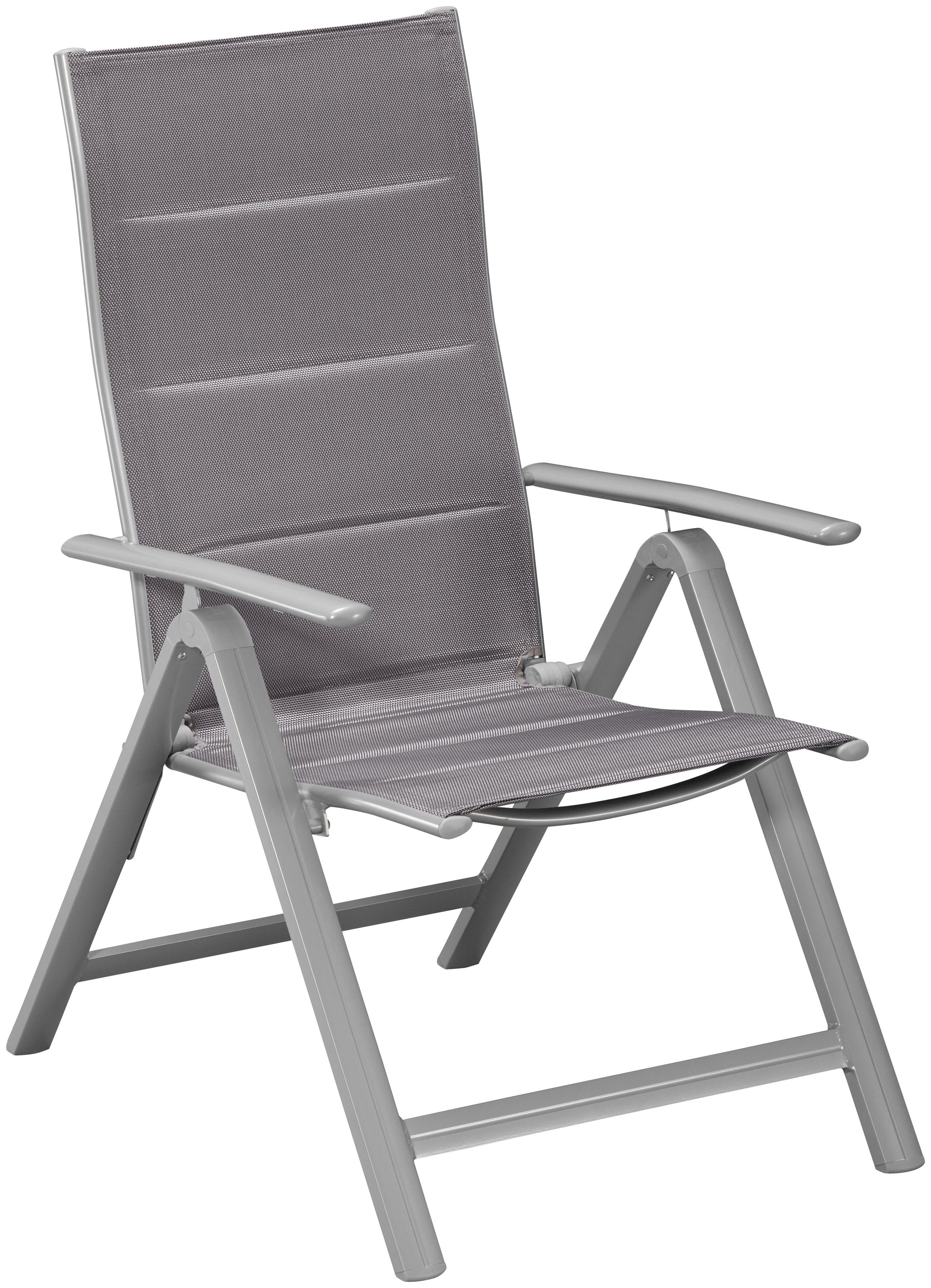 MERXX Gartenstuhl Taviano (Set, 2 St), 2er Set, Alu/Textil, verstellbar, silber – Bild 3 von 5