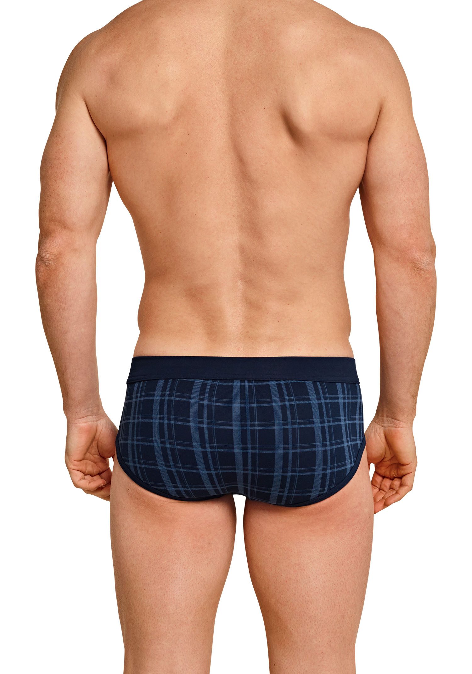 Schiesser Slip Original Classics (2er-Pack) mit kontrastfarbenem Karomuster