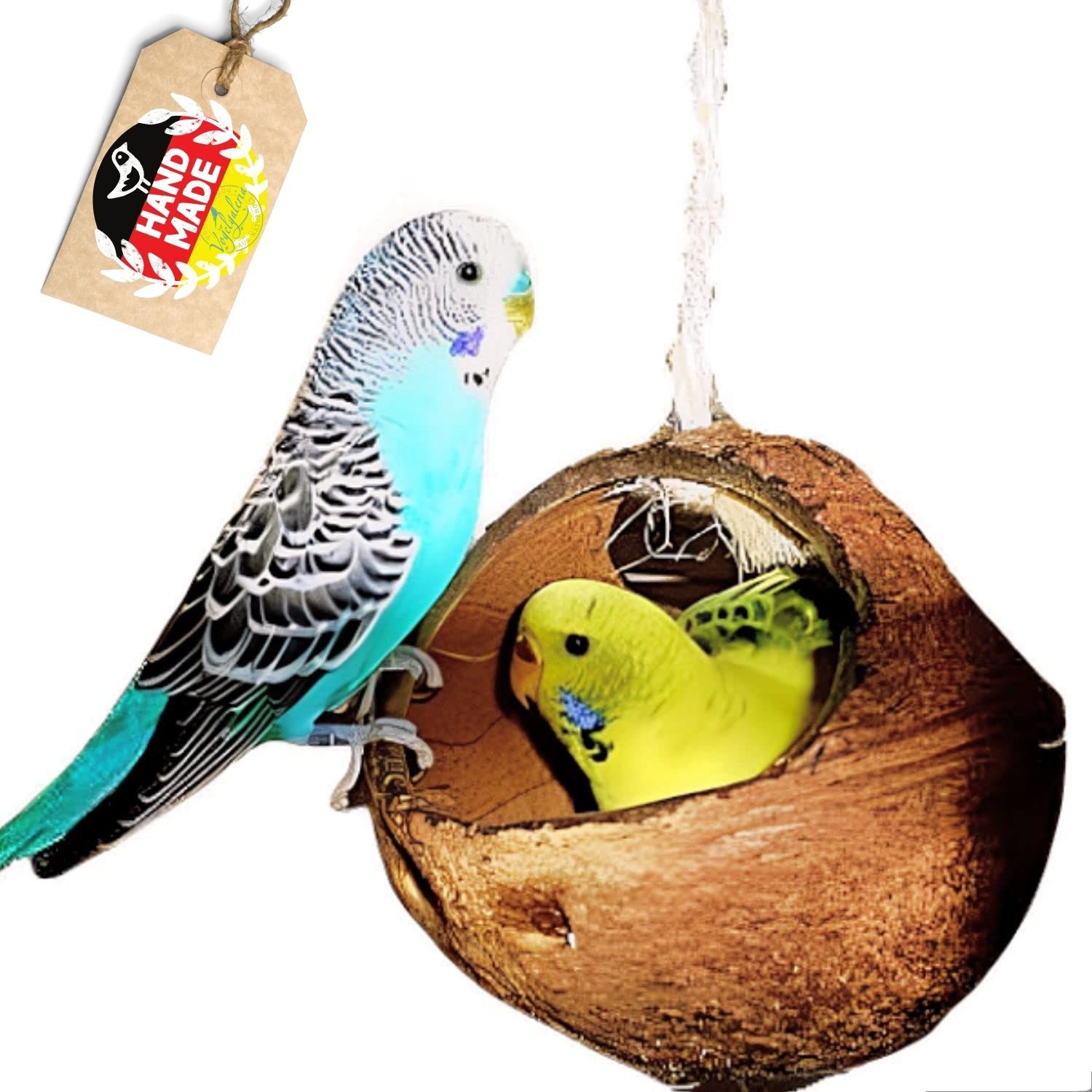 halmland Vogelspielplatz Kokosschaukel für Vögel – Natur Vogelschaukel & Zubehör