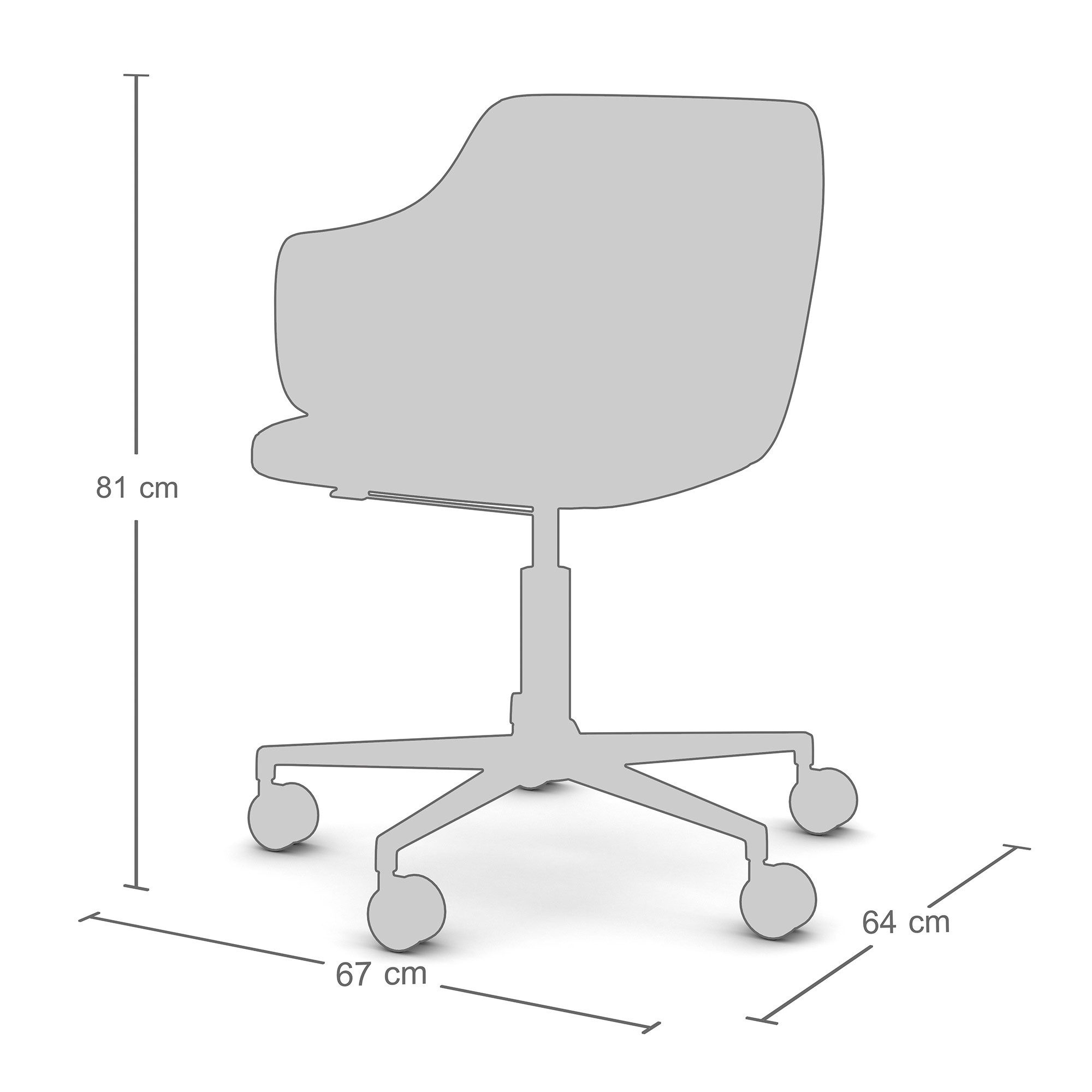 ASSMANN Büromöbel Bürostuhl (Tonal - TON67089 Höhenverstellbar, 360° drehbar Bequemer Polsterrücken, fertig montiert, für Büro und Homeoffice), TÜV-zertifiziert