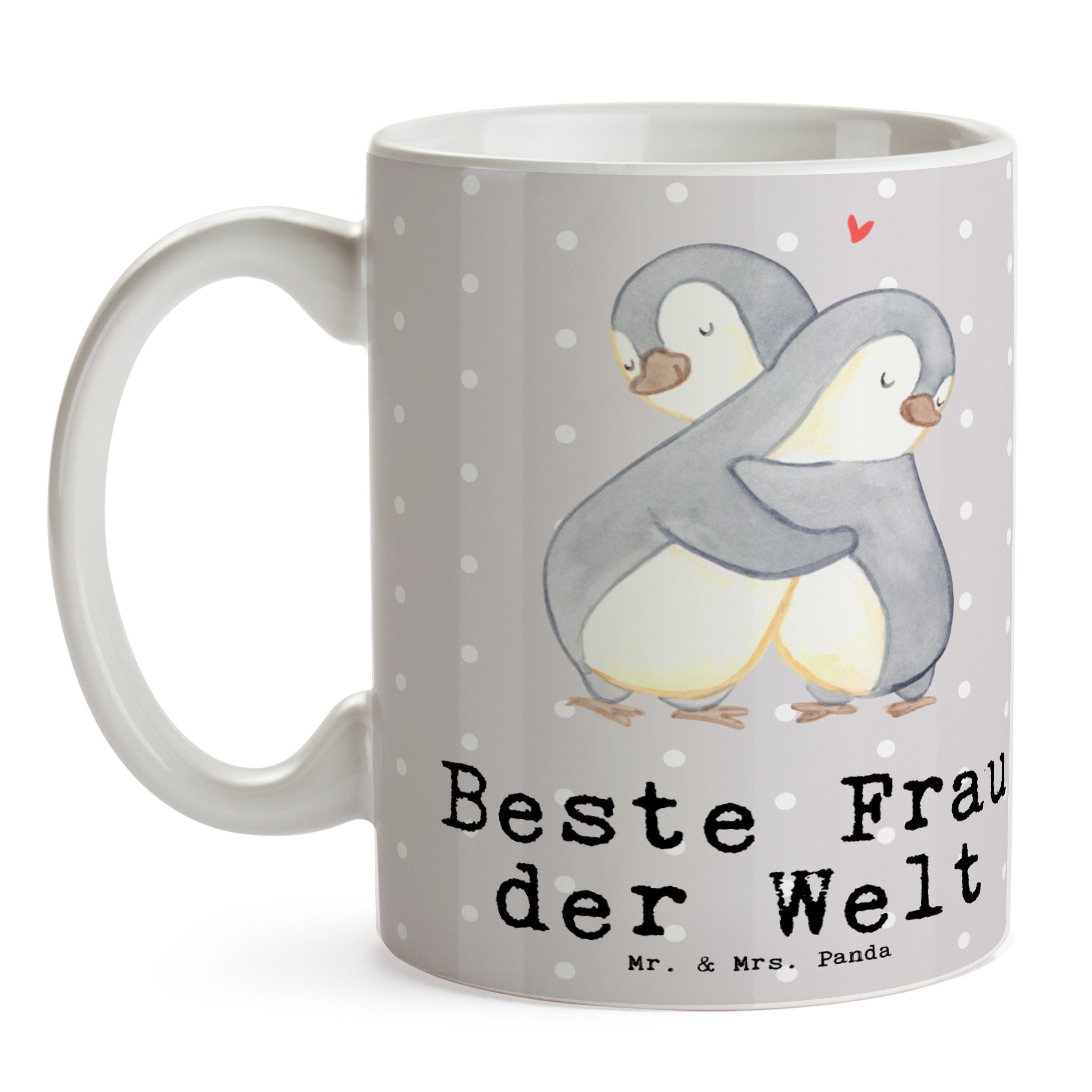 Mrs. Danke, Welt Tasse Beste & Panda Frau Porzell, - - Grau der Pinguin Geschenk, Keramik Pastell Mr.