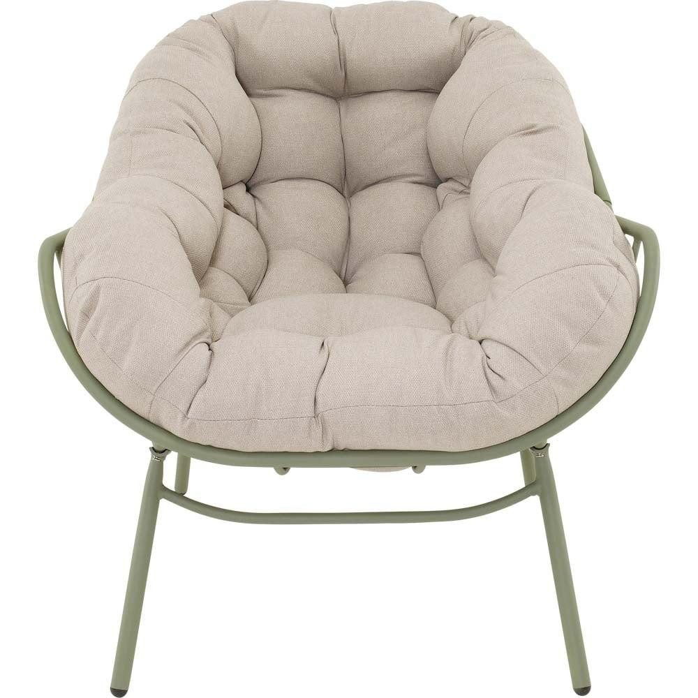 Natur24 Gartenstuhl Cozy Relaxstuhl 101 x 93 x 97 cm Aluminium Olefin Grün Beige