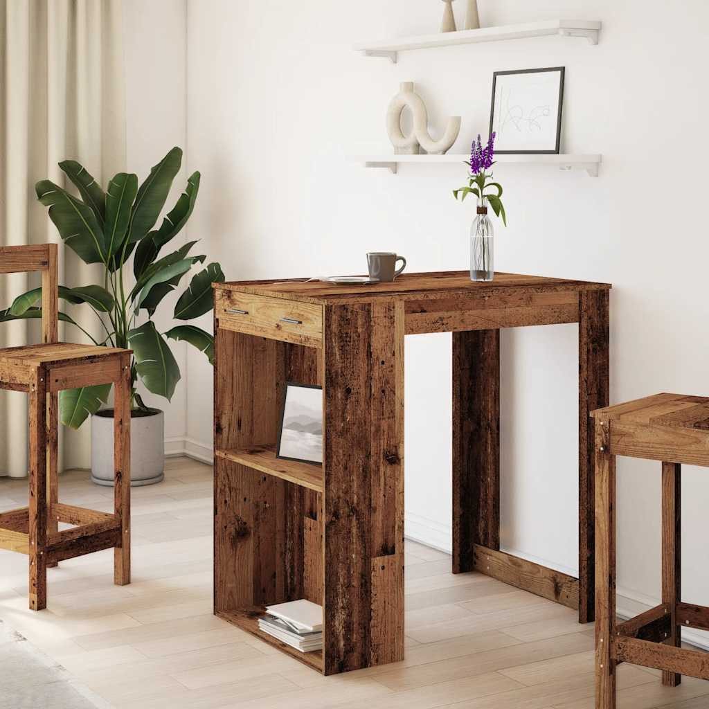 vidaXL Esstisch Bartisch Altholz-Optik 102x70x103,5 cm Holzwerkstoff (1-St)