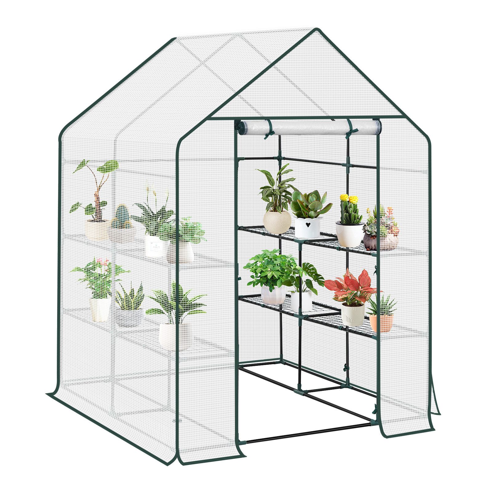 Woltu Gewächshaus, PE halbtransparent wasserdicht wetterfest 130 g/m²