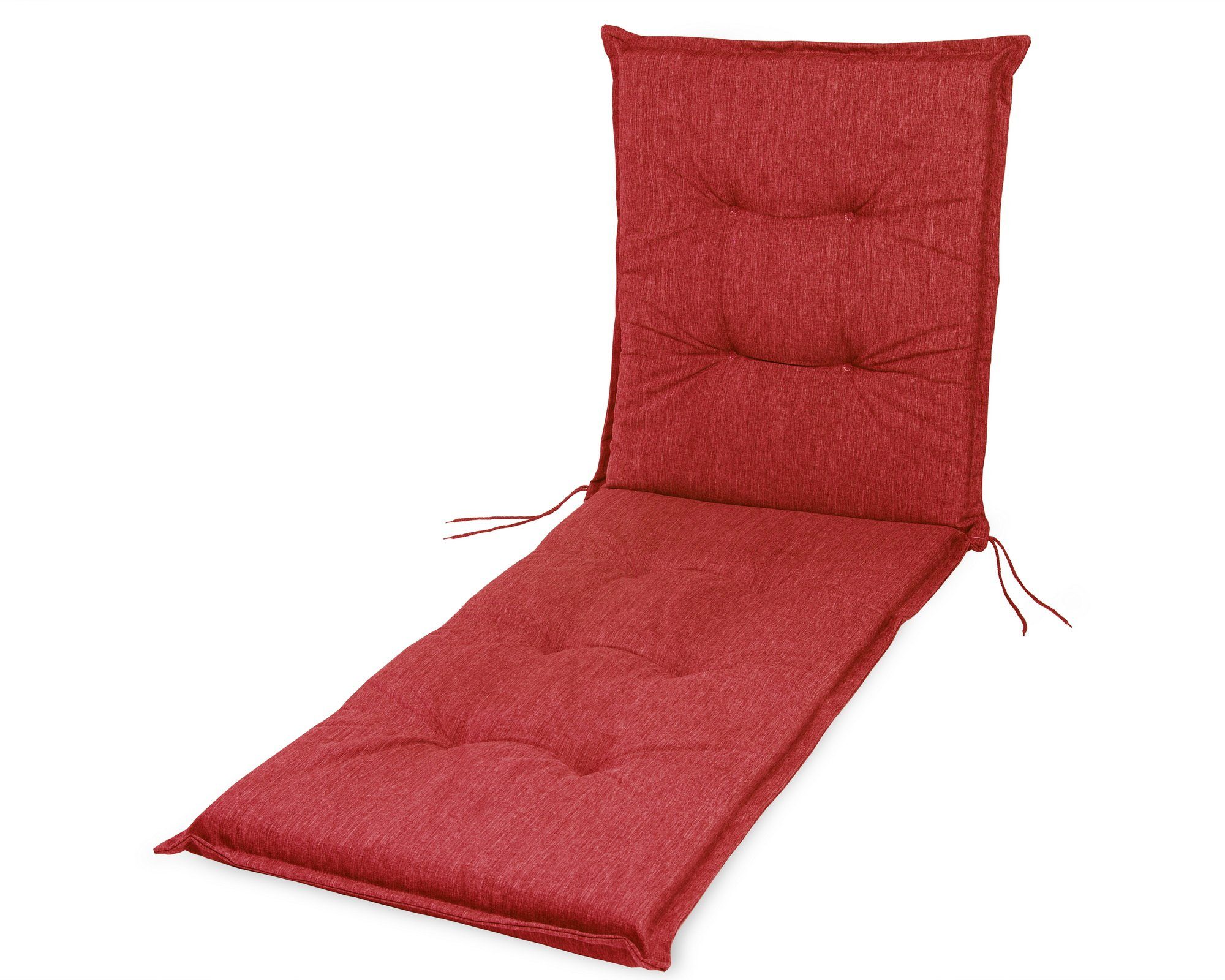 sunnypillow Liegenauflage Polsterauflagen für Gartenliege 190 x 60 x 9cm, 1 Stück Rot