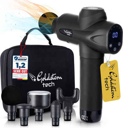 Goldstern-Tech Massagepistole X Pro, mit Wärmefunktion und Kälte, inkl. 5 Massageaufsätze, Aufbewahrungstasche, Massagegerät zur Muskelentspannung, leistungsstark und zuverlässig