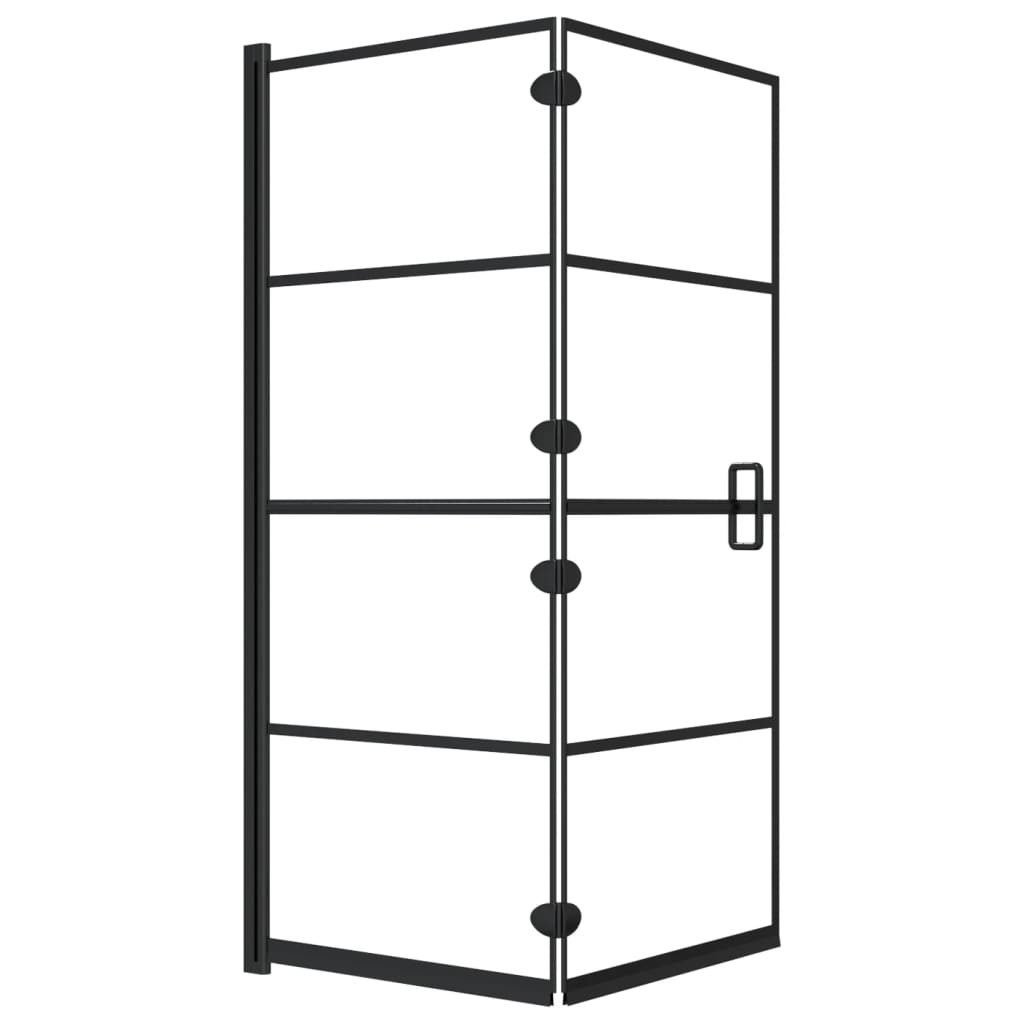 vidaXL Duschwand 120 x 140 cm Faltbare Duschkabine ESG 120x140 cm Schwarz