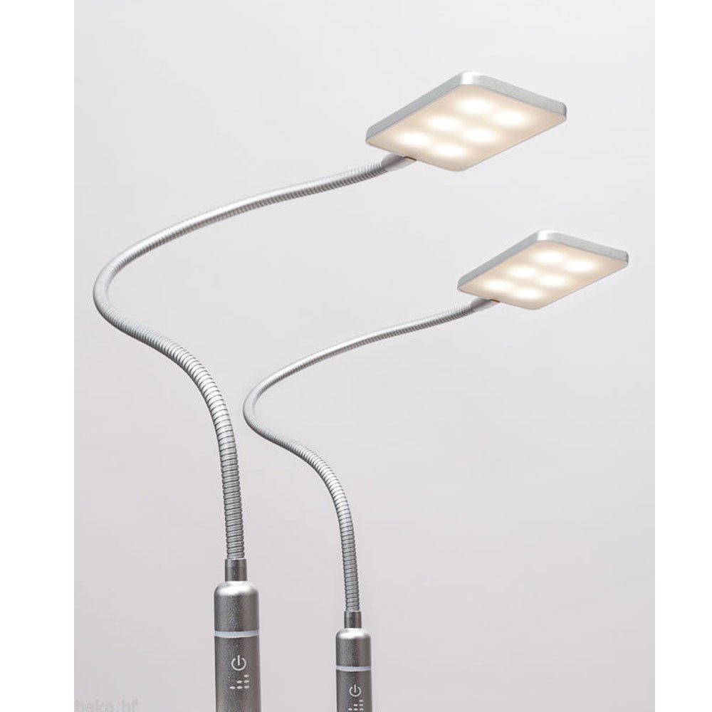 kalb Bettleuchte 4W LED Bettleuchte Leseleuchte Nachttischlampe Leselampe flexibel, 2er Set silbergrau, warmweiß