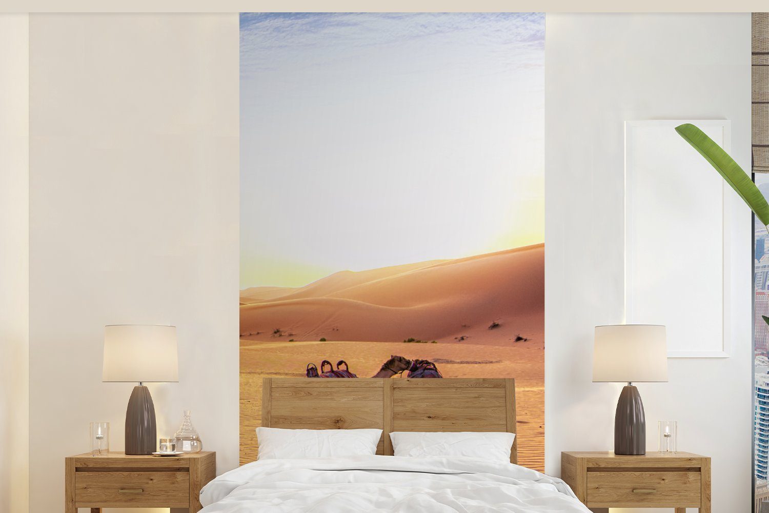 Kamel bedruckt, MuchoWow Wohnzimmer (2 Sand, Küche, Fototapete - Fototapete St), - Vliestapete Wüste Matt, für Schlafzimmer