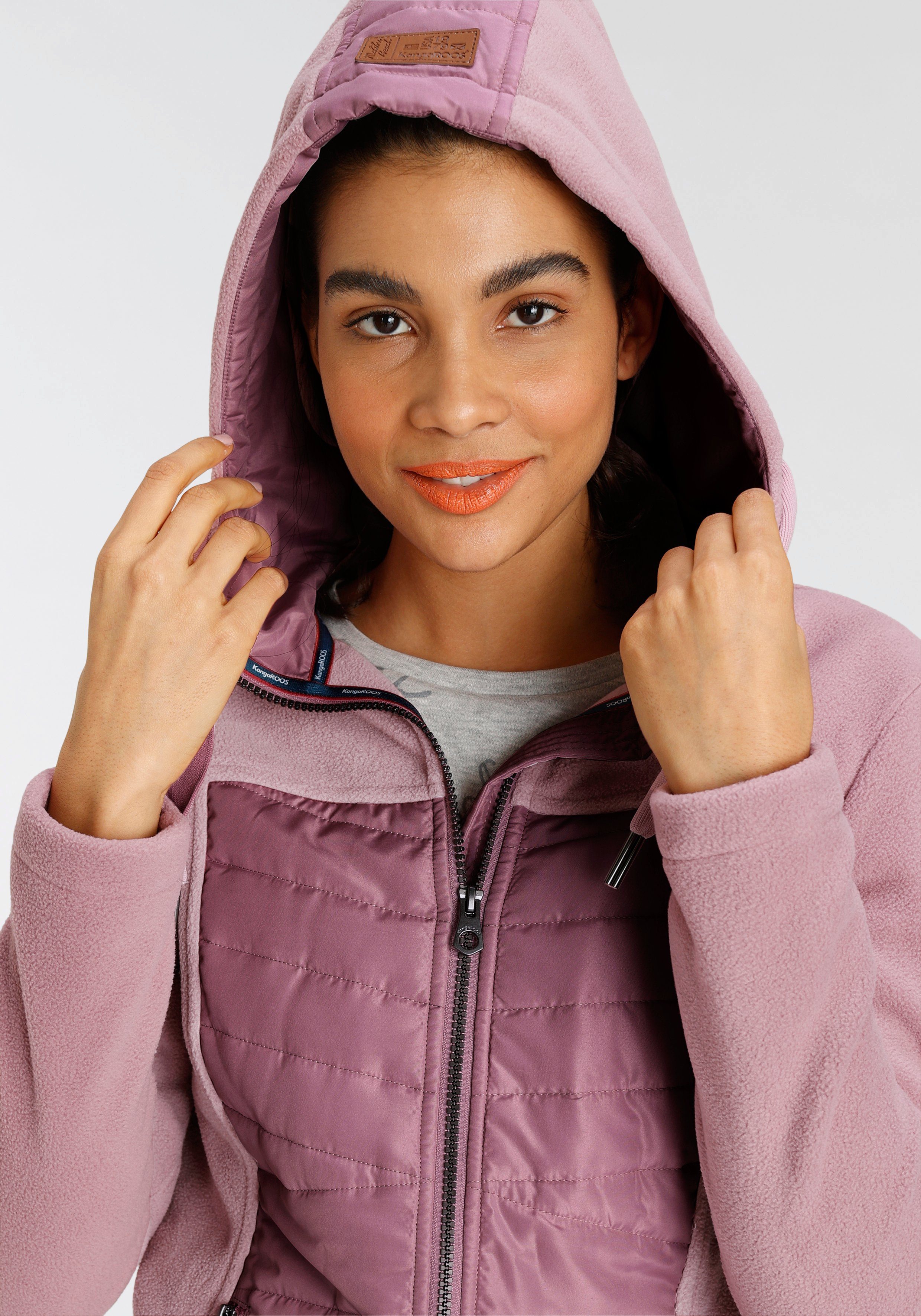 KangaROOS rosa-mauve modischen Materialmix KOLLEKTION im Kurzjacke NEUE -