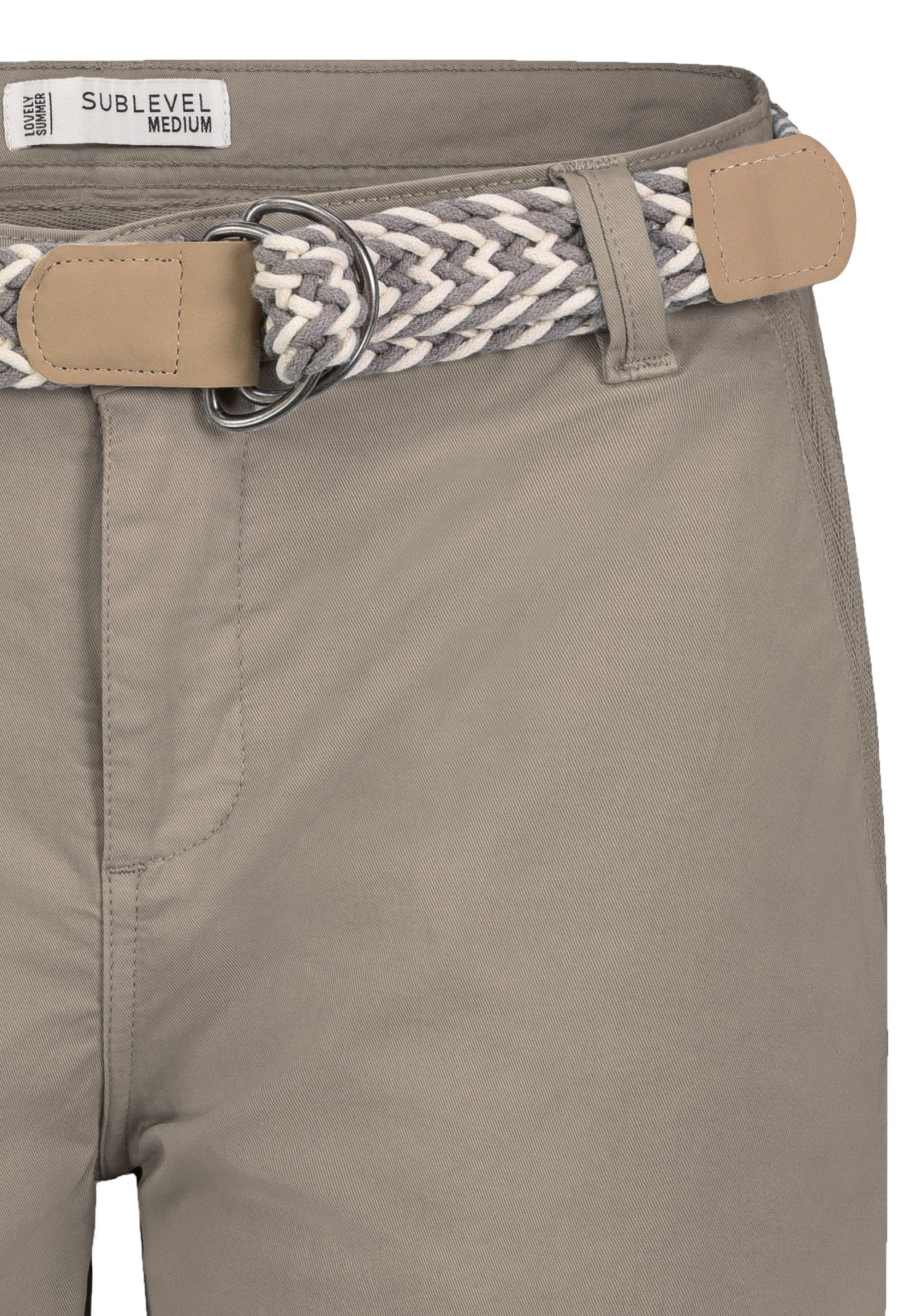SUBLEVEL Bermudas Damen Short Bermuda kurze Hose Sommer Chino Stoff Hose mit Gürtel – Bild 2 von 5