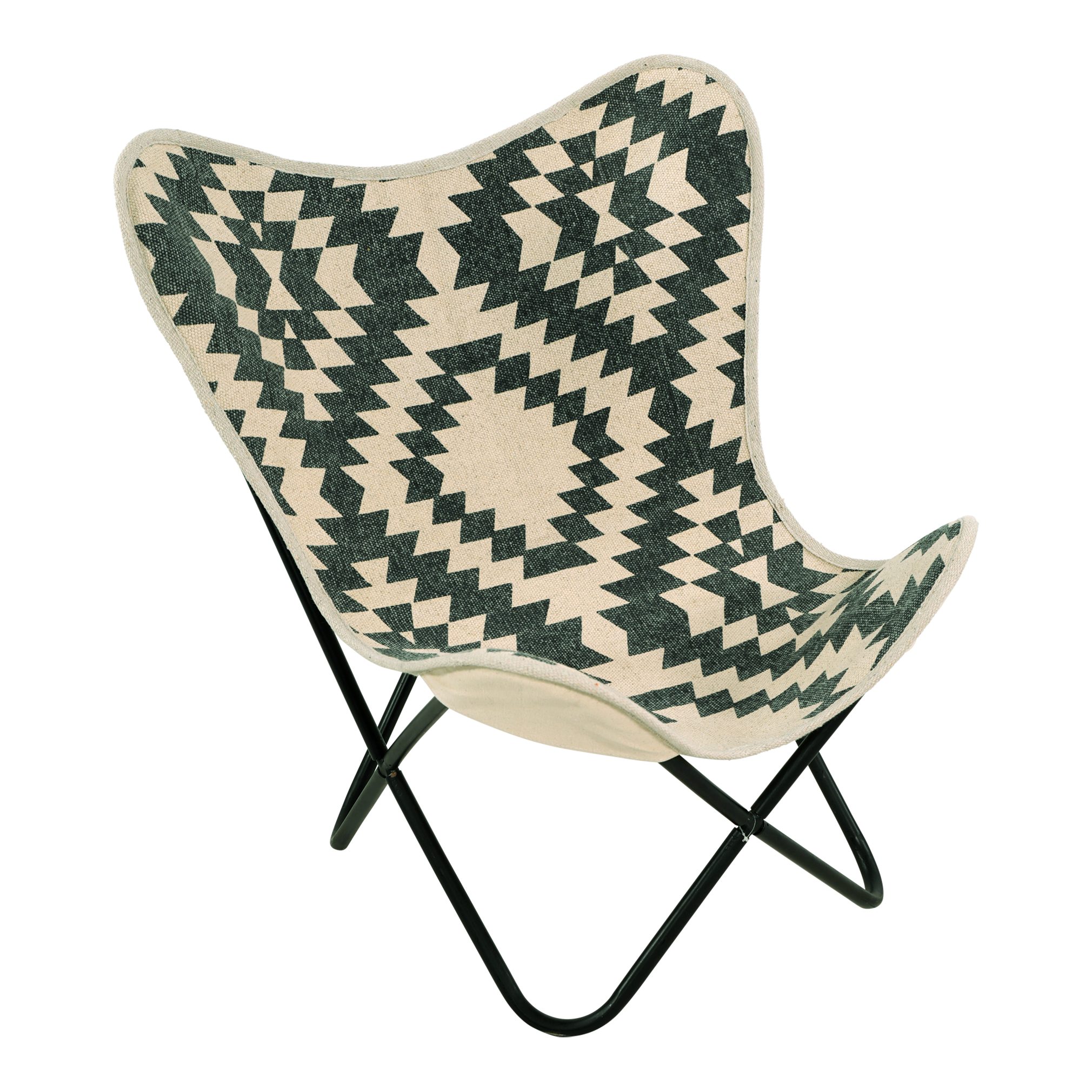 Stuhl Schmetterlingsstuhl Butterfly Chair BRENT Metall+Stoff