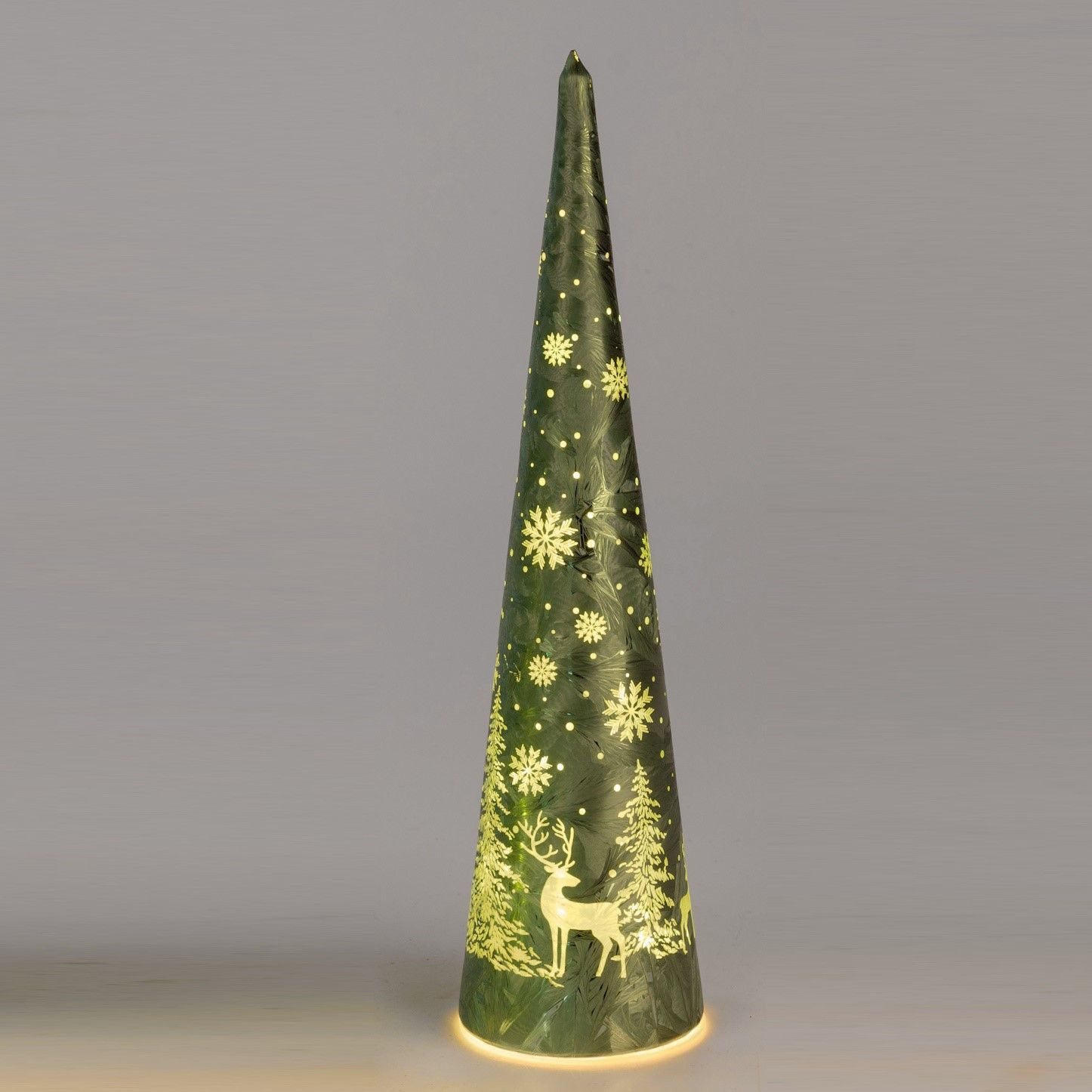 formano Tischleuchte Frosty Winterzeit, LED, Mit Timerfunktion, Grün, Winterwald, H: 35cm