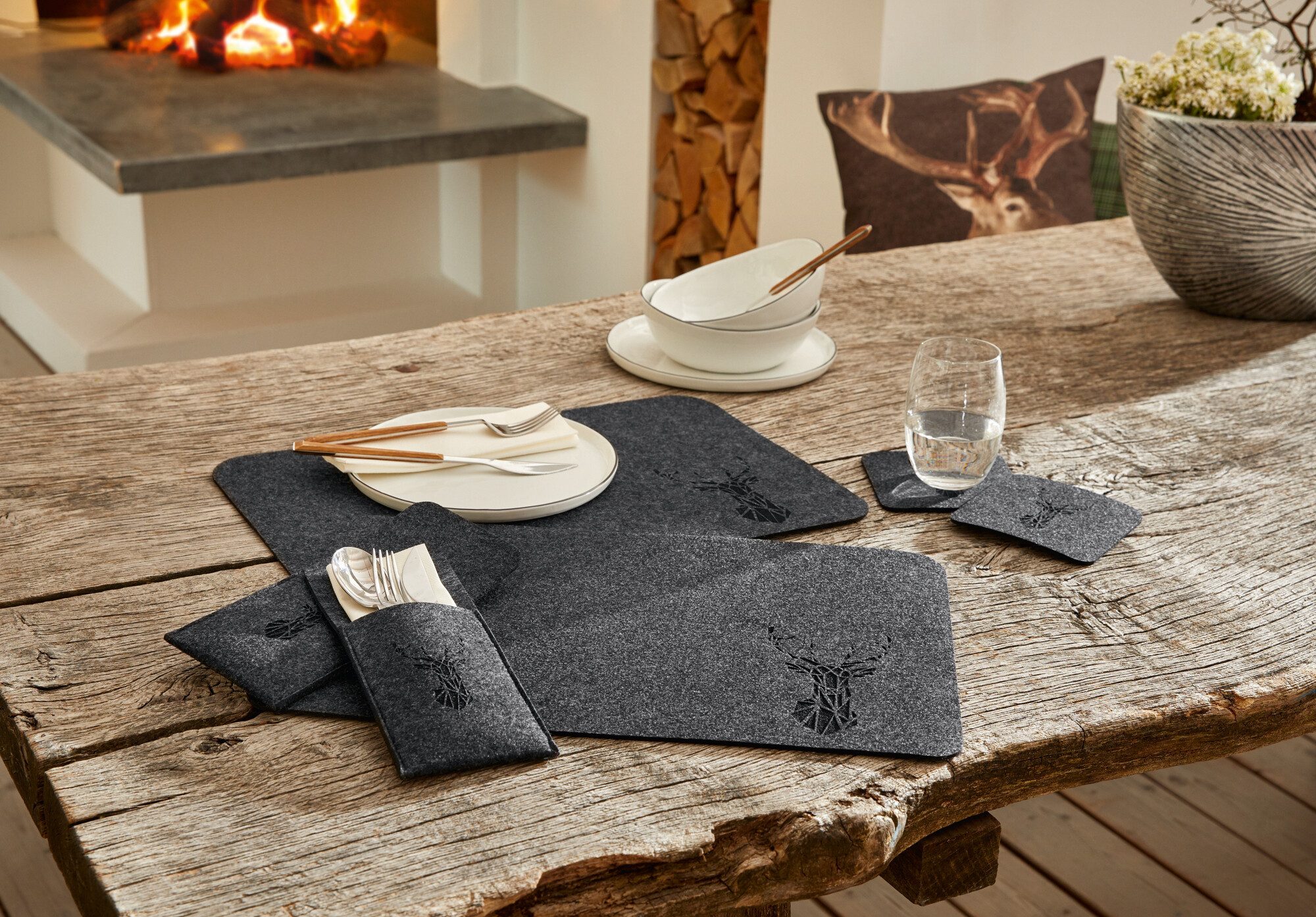 Frank Flechtwaren Platzset, Tischset Trend-Hirsch 6tlg. günstig online kaufen