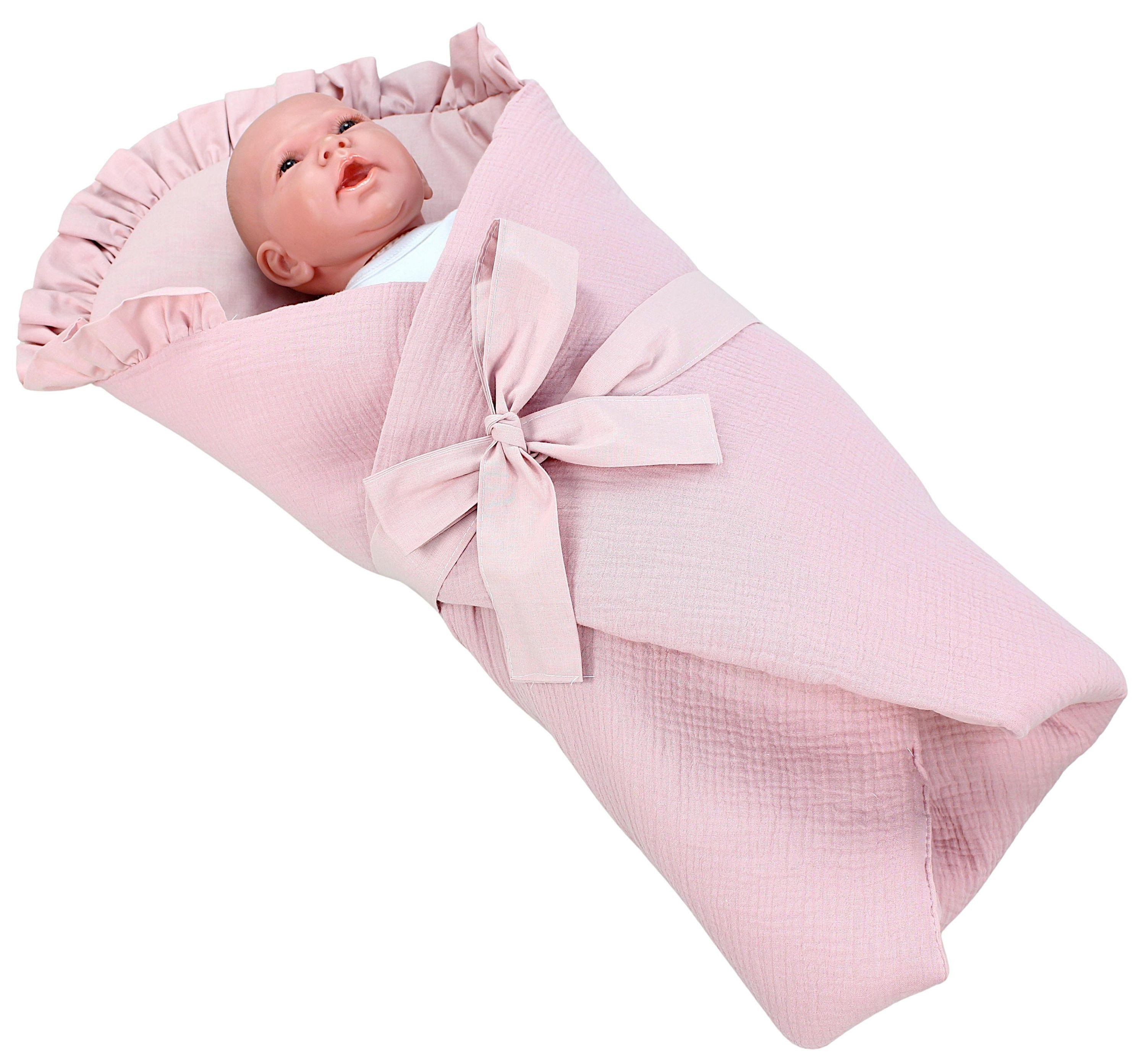 Einschlagdecke TupTam Unisex Baby Einschlagdecke mit Schleife, TupTam – Bild 3 von 5