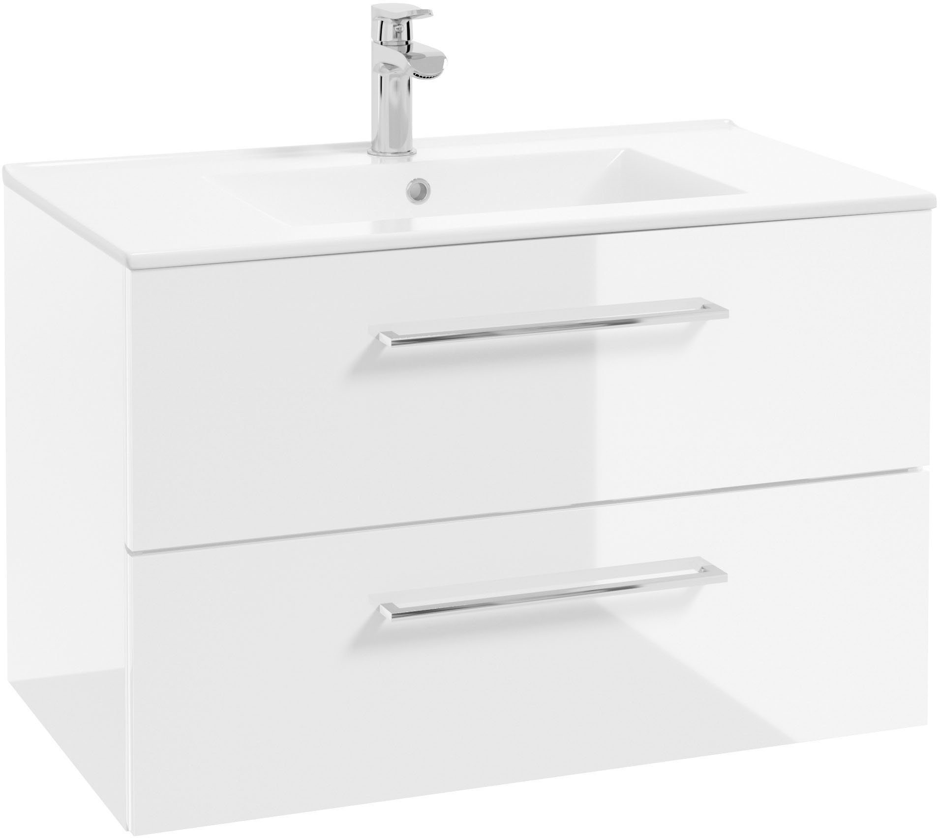 welltime Waschtisch Palermo (Set), Badmöbel inkl. Waschbecken, Breite 80 cm günstig online kaufen