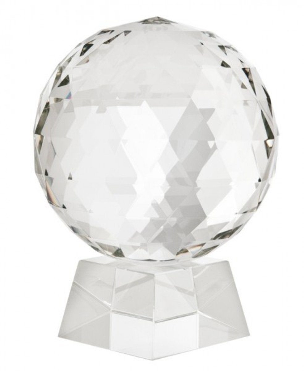 Casa Padrino Dekoobjekt Luxus Kristall Kugel auf Glas Ständer - Luxus Collection