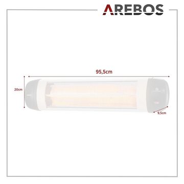 Arebos Heizstrahler Infrarot 2500 W, IP34 Schutzart, Wandmontage