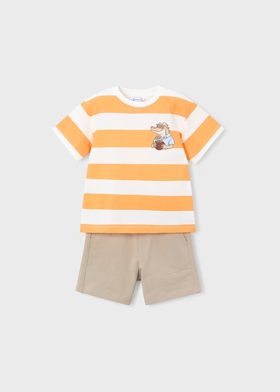 Mayoral Shirt & Shorts Gestreiftes T-Shirt & Bermuda Shorts (360223)