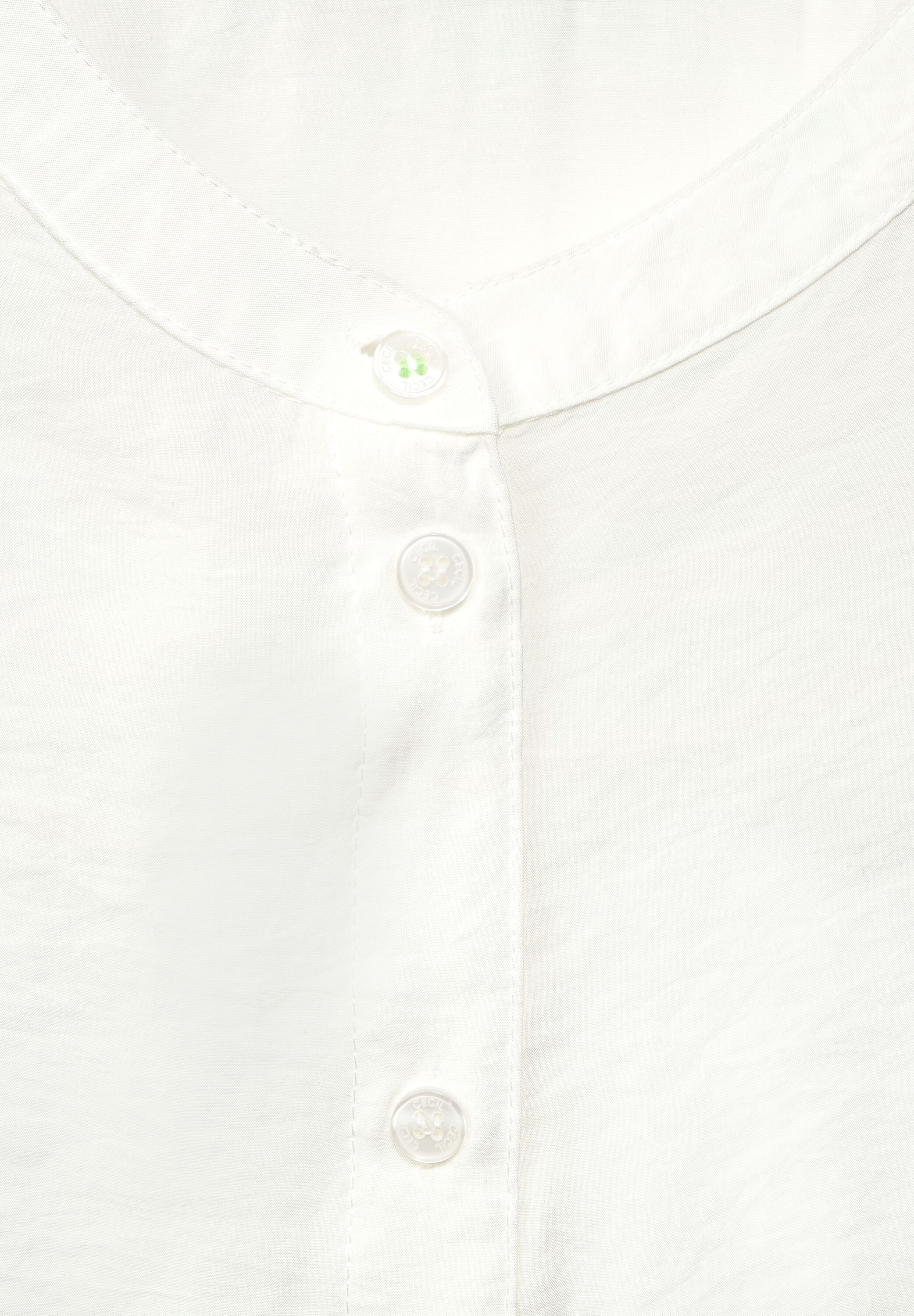 in in Longbluse Unifarbe Vanilla Falte White (1-tlg) Cecil Cecil Longbluse