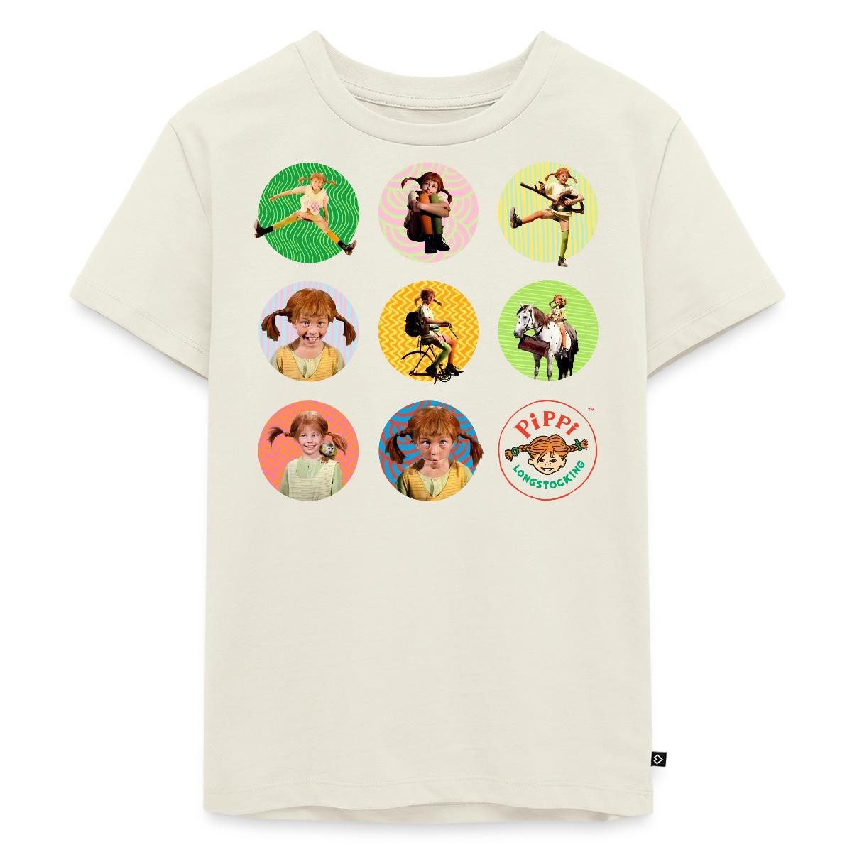 Spreadshirt T-Shirt Pippi Langstrumpf Bilder Von Pippi In Kreisen Kinder Premium T-Shirt (1-tlg)