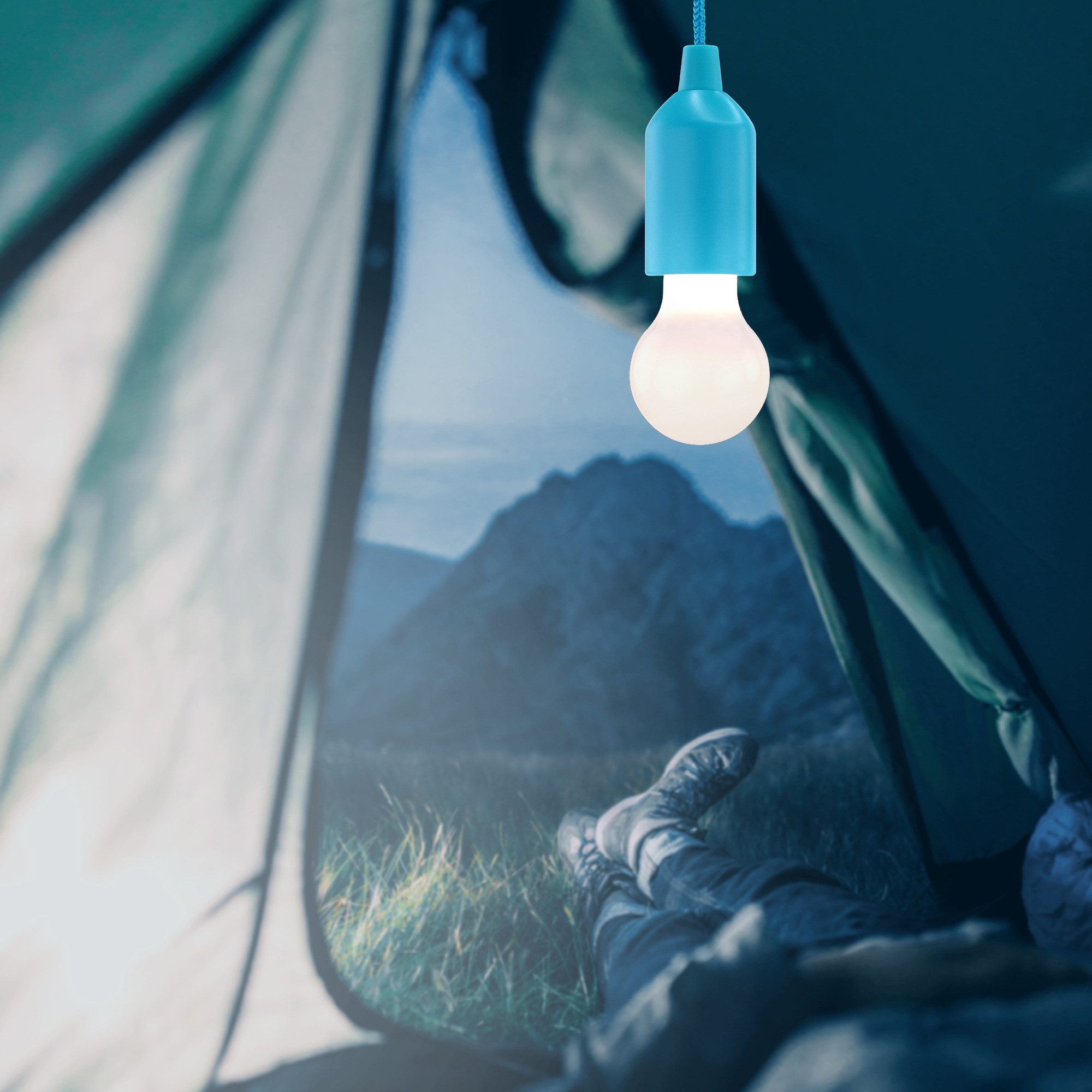 HyCell LED Gartenleuchte Pull-Light PL1W mit Zugschalter, inkl. 3x Micro AAA Batterien, LED