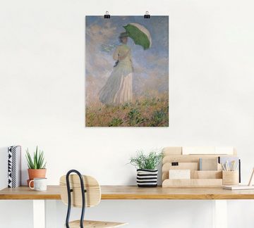Artland Kunstdruck Frau mit Sonnenschirm, Susanne Hoschedé, Frau (1 St), als Leinwandbild, Wandaufkleber oder Poster in versch. Größen
