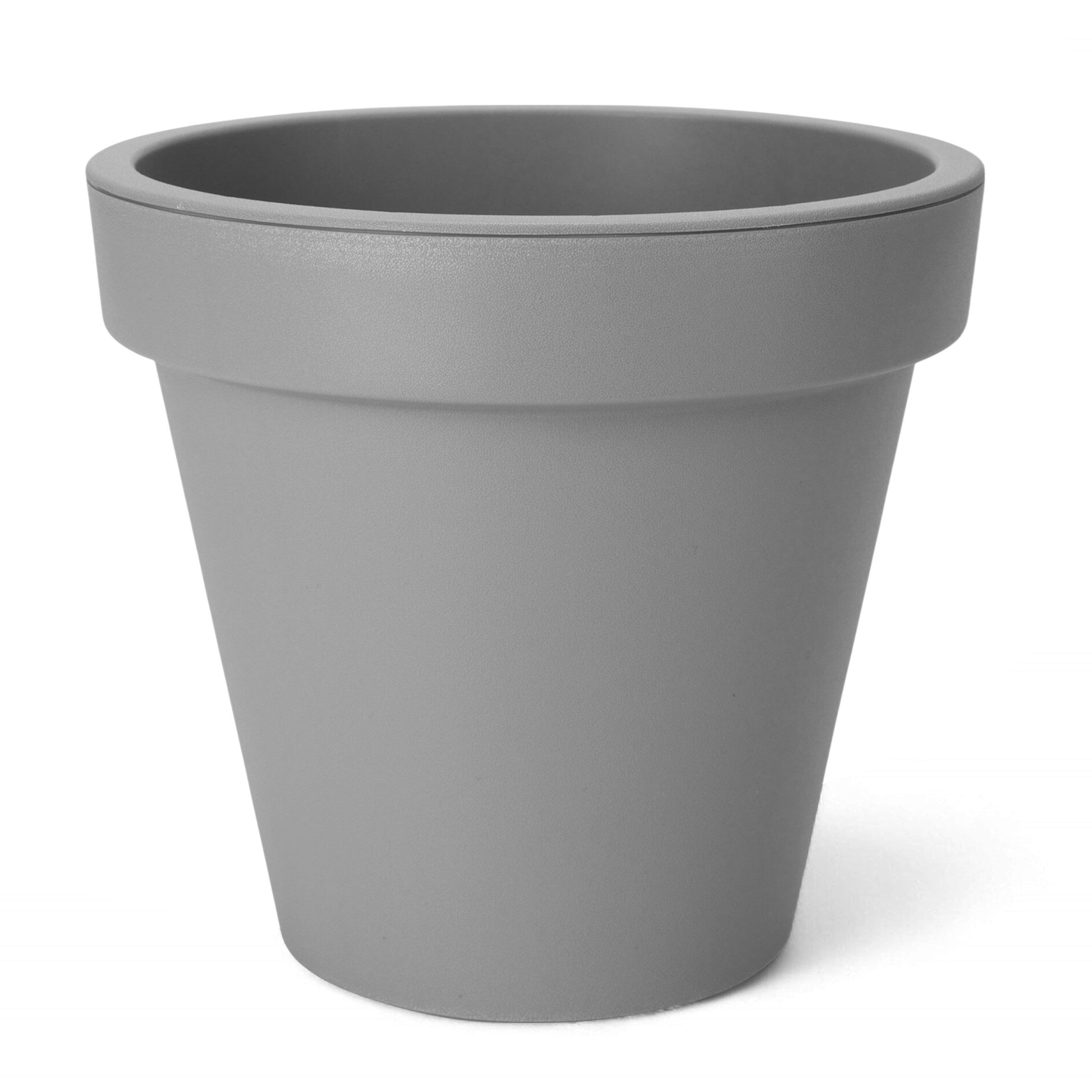 Spetebo Pflanzkübel Kunststoff Pflanzkübel rund XXS Ø 20 cm hellgrau (Stück, 1 St., Blumentopf), klassischer runder Pflanzkübel für den Garten