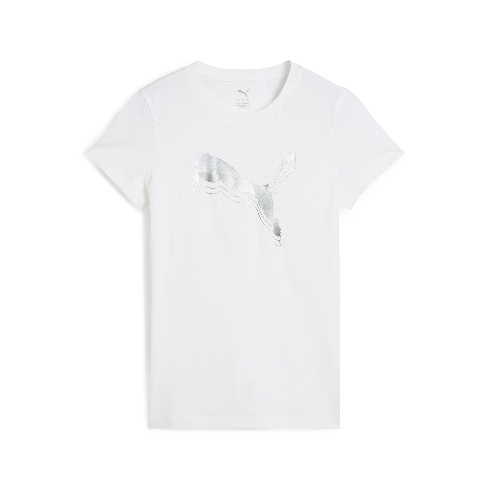 PUMA T-Shirt ESS METALLIC TEE Regular Fit, sportlicher Stil, Rundhalsausschnitt, aus Baumwolle