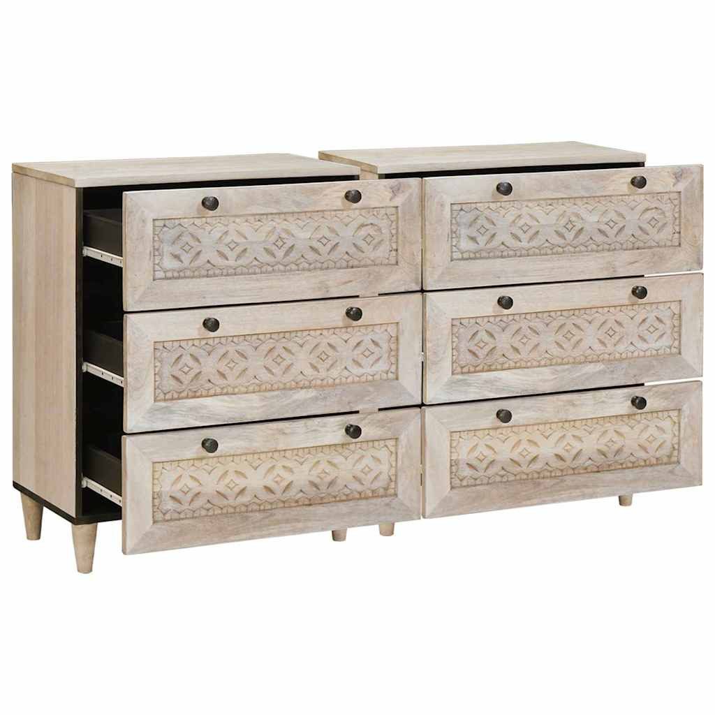 vidaXL Fächerschrank Sideboard 2 pcs Weiß günstig online kaufen