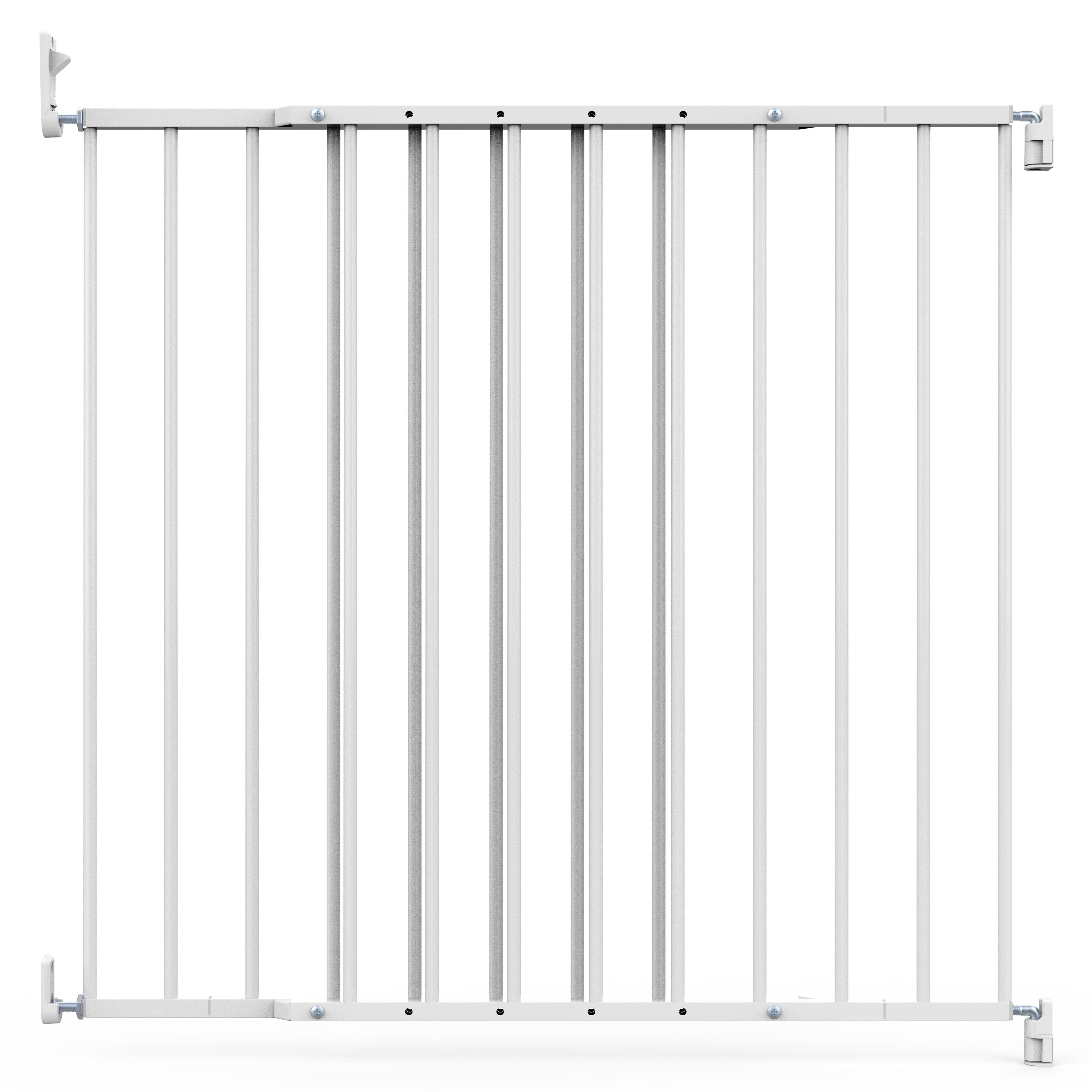 Geuther Türschutzgitter 4710 aus Metall, weiß – Schraubmontage – 60–107 cm, Barrierefreier Durchgang ohne Stolperfalle