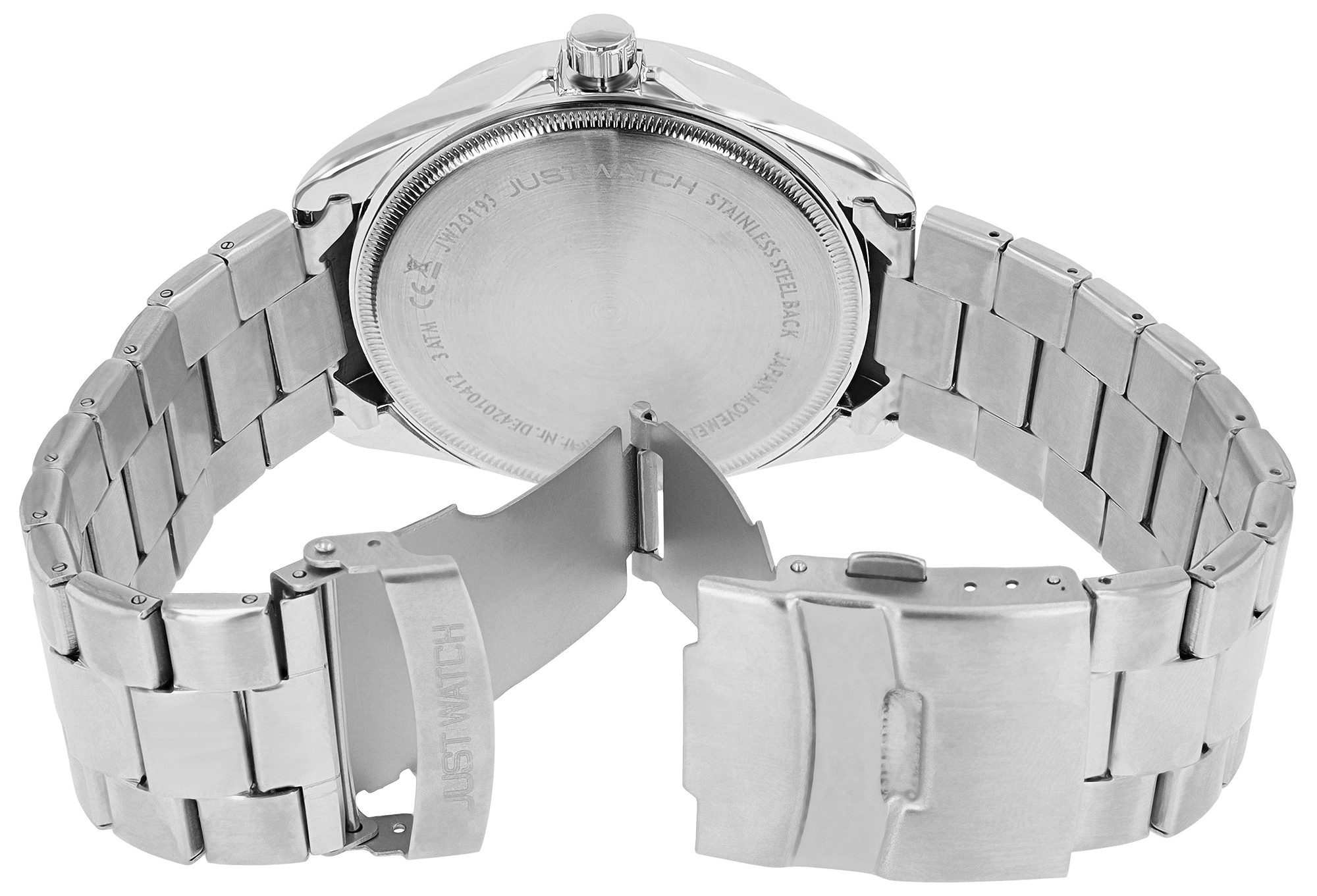 JUST WATCH Quarzuhr Netar Edelstahlarmband, silberfarben, schwarzes od. weißes