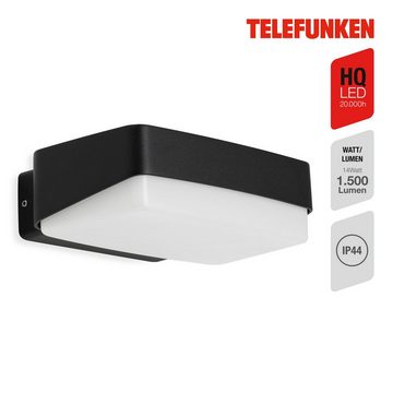 Telefunken LED Außen-Wandleuchte 312205TF, LED fest verbaut, Neutralweiß, Wand Außenleuchte IP44 4000K 1500lm 13,7x18x5,5cm