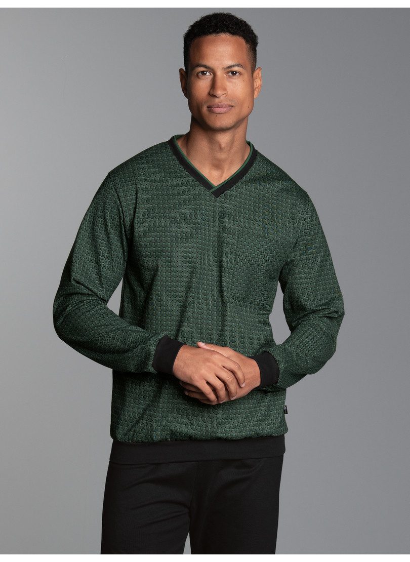 Trigema Schlafanzug TRIGEMA Pyjama-Oberteil mit Allover-Retro-Print (1 tlg)