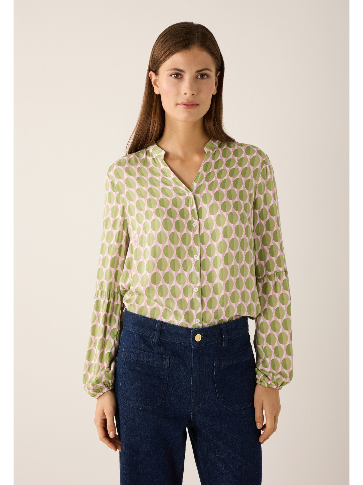 MORE&MORE Langarmbluse fließende Langarmbluse, bedruckt günstig online kaufen