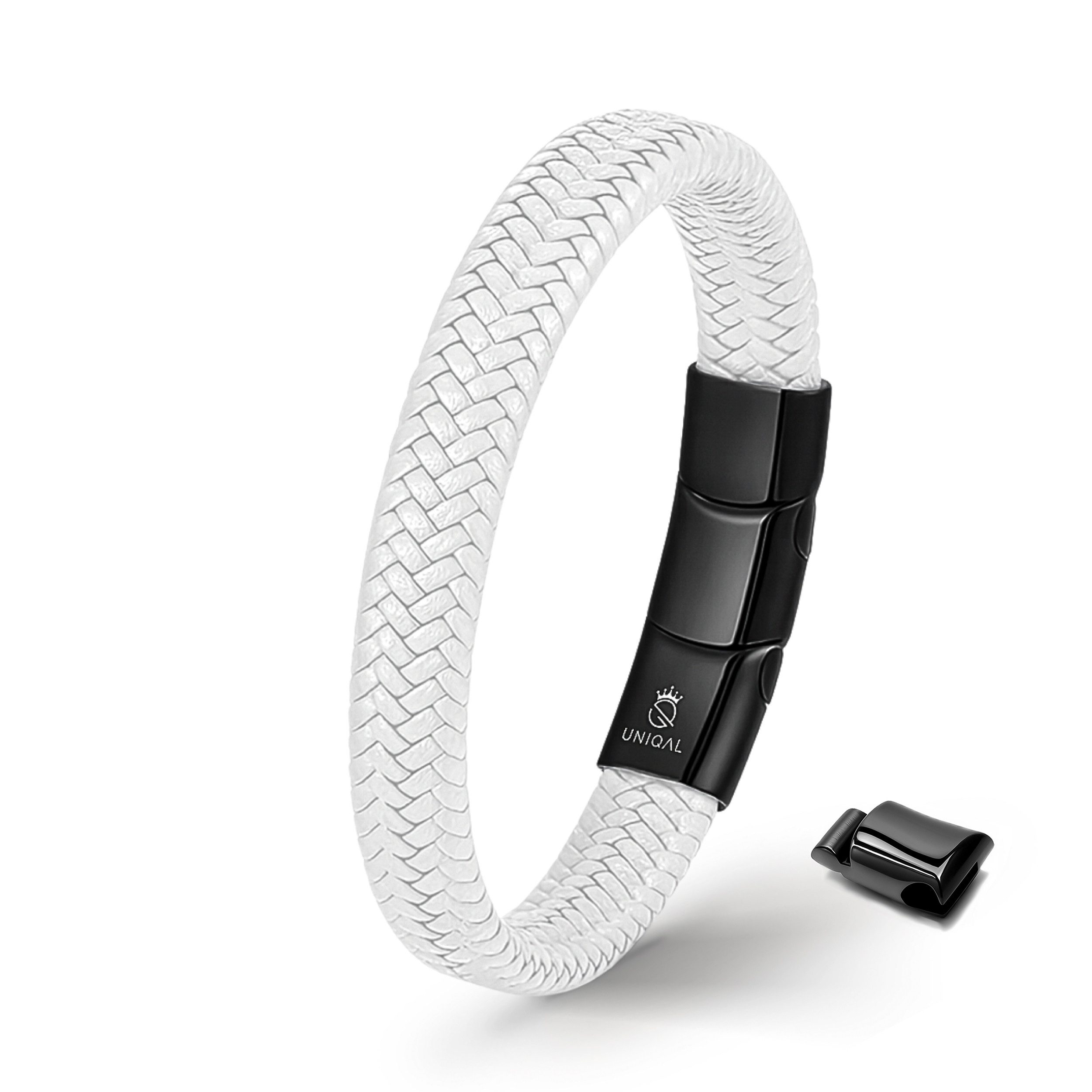 UNIQAL.de Lederarmband "MULTY COLOR" Geflochtenes Echtlederaccessoire mit Magnetverschluss (Edelstahl, Verlängerungsglied, Unisex, klassisches Design), Premium-Qualität – handgefertigt, kombinierbar, sportlich-elegant.