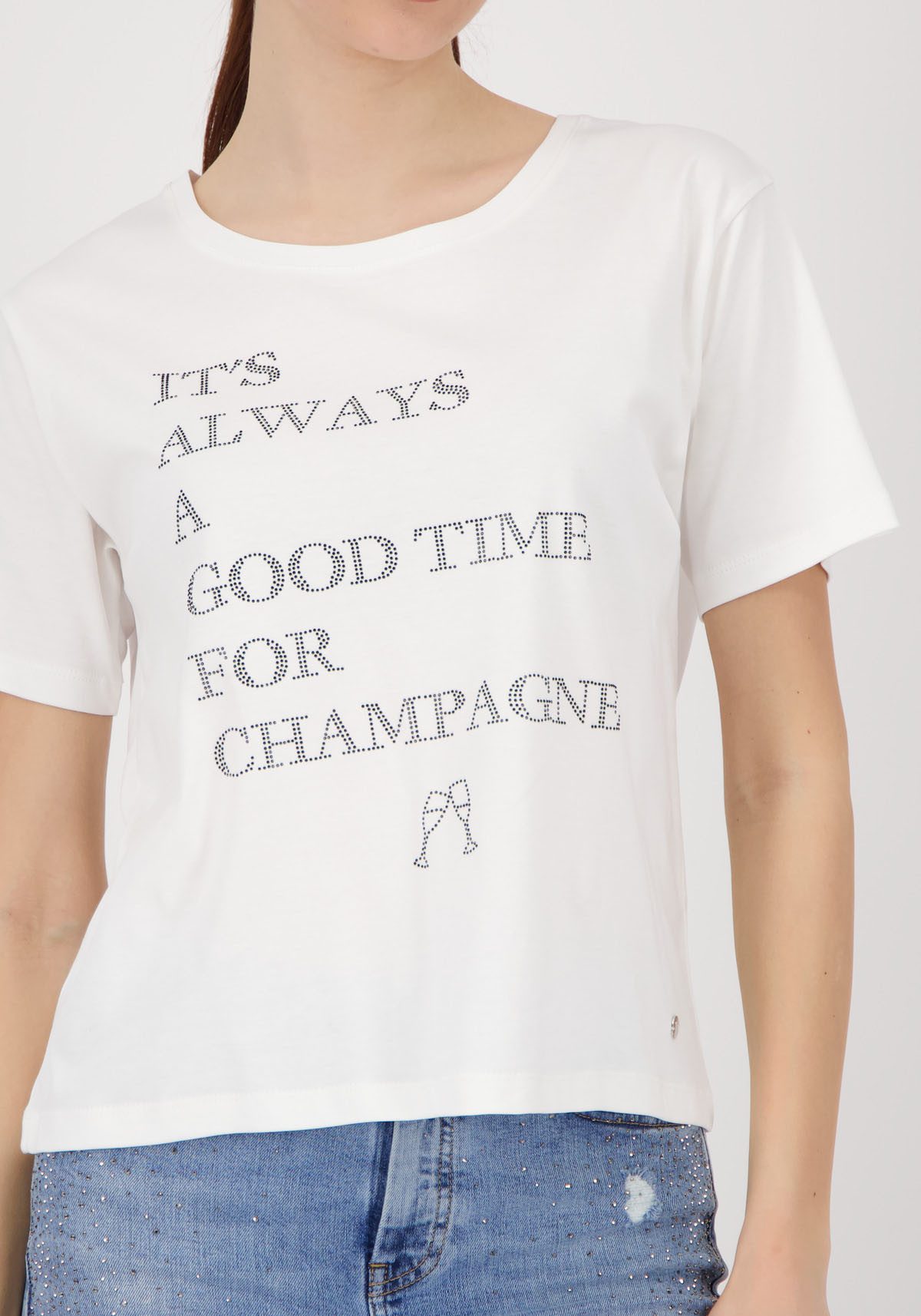 Monari T-Shirt Shirt Schmuckschrift Regular fit mit Rundhalsausschnitt günstig online kaufen