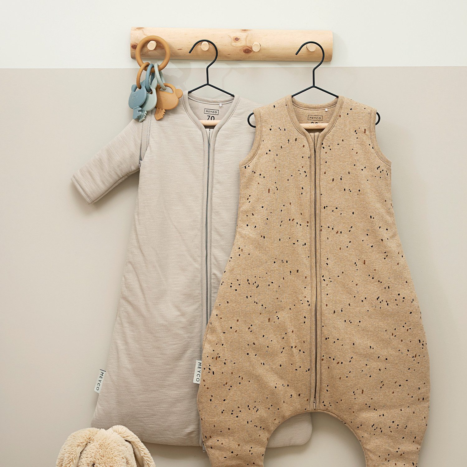 Meyco Baby Babyschlafsack Mini spot Toffee Melange (95% Baumwolle / 5% Elastan, 1 tlg), 80cm – Bild 4 von 4
