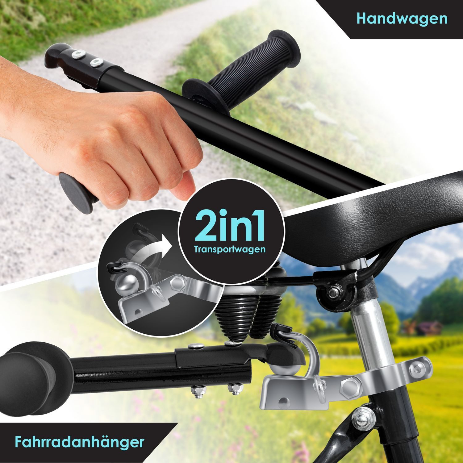 KESSER Fahrradlastenanhänger, Fahrradanhänger Lastenanhänger Handwagen mit Kupplung