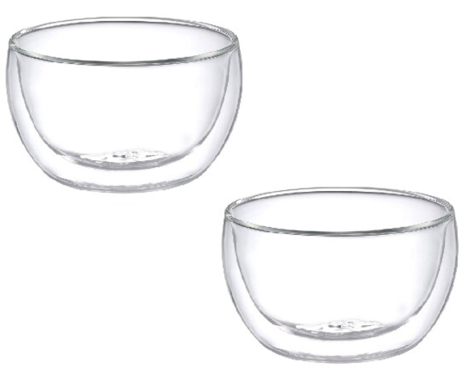 Schäfer Elektronik Snackschale 2-tlg doppelwandiges Glasschalen-Set 310ml – Stilvoll und vielseitig