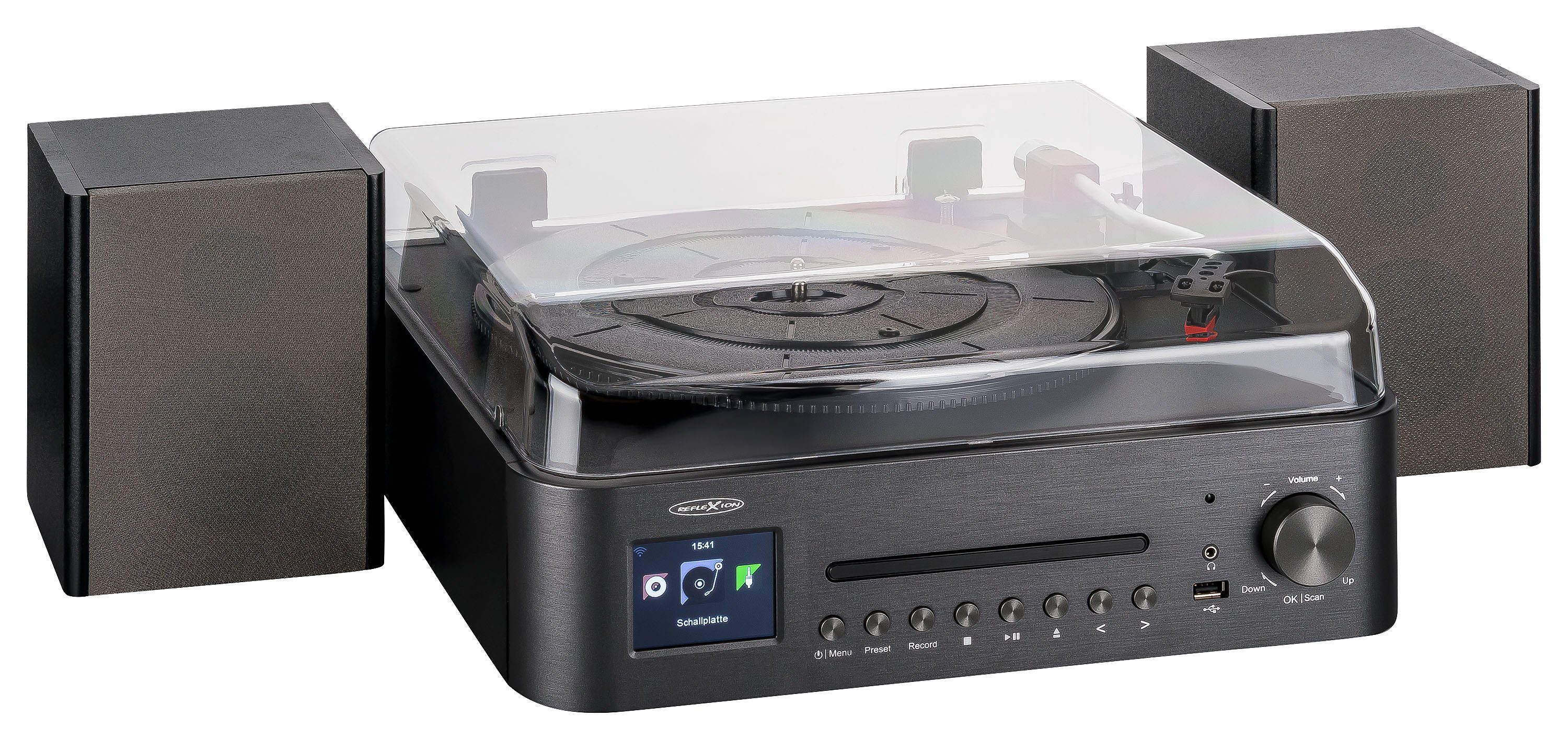 HIF2078INT AUX-IN) mit (Plattenspieler Reflexion UKW/DAB+, mit Plattenspieler MP3/CD, Multifunktionsspieler Internetradio, Lautsprecher Bluetooth,