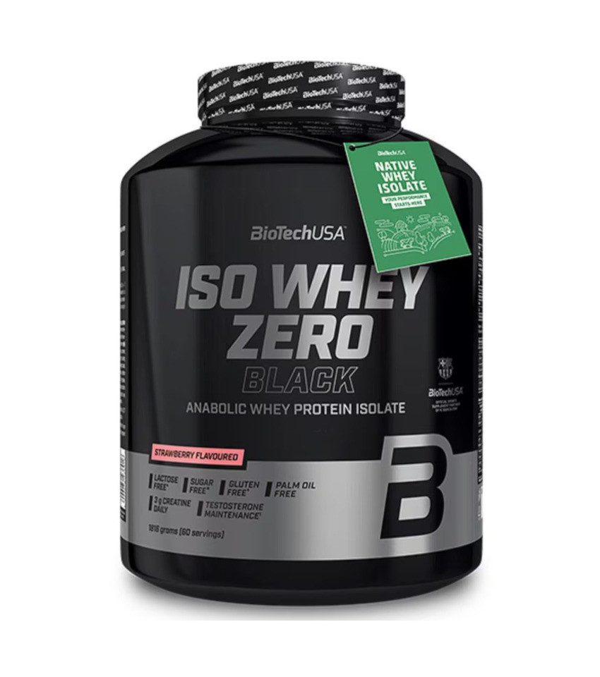 Biotech USA BioTech Iso Whey Zero Black 1816g - Erdbeere Pulver, 1816 g, Pulver