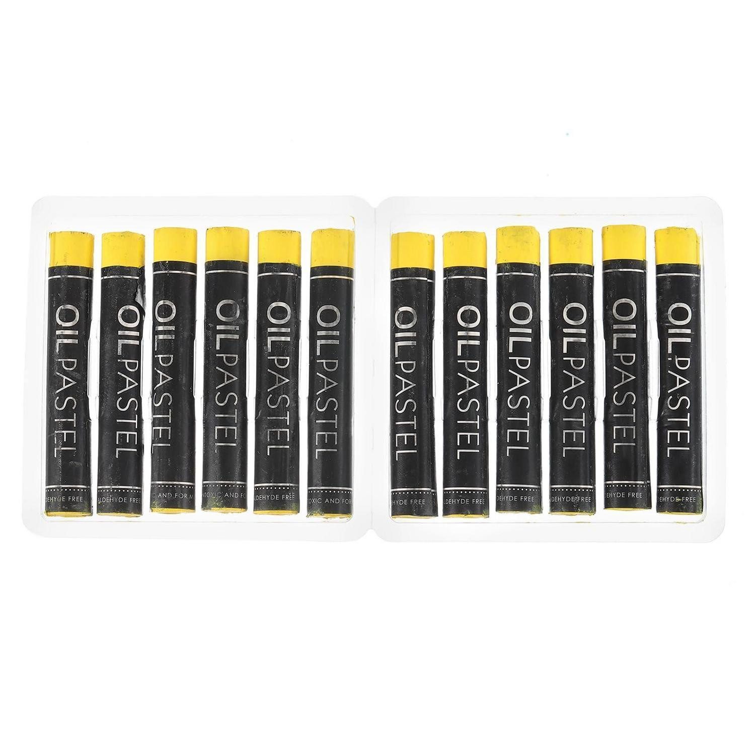 LuxusKollektion Wachsmalstift Ölpastellstifte 12er Set Gelb weich